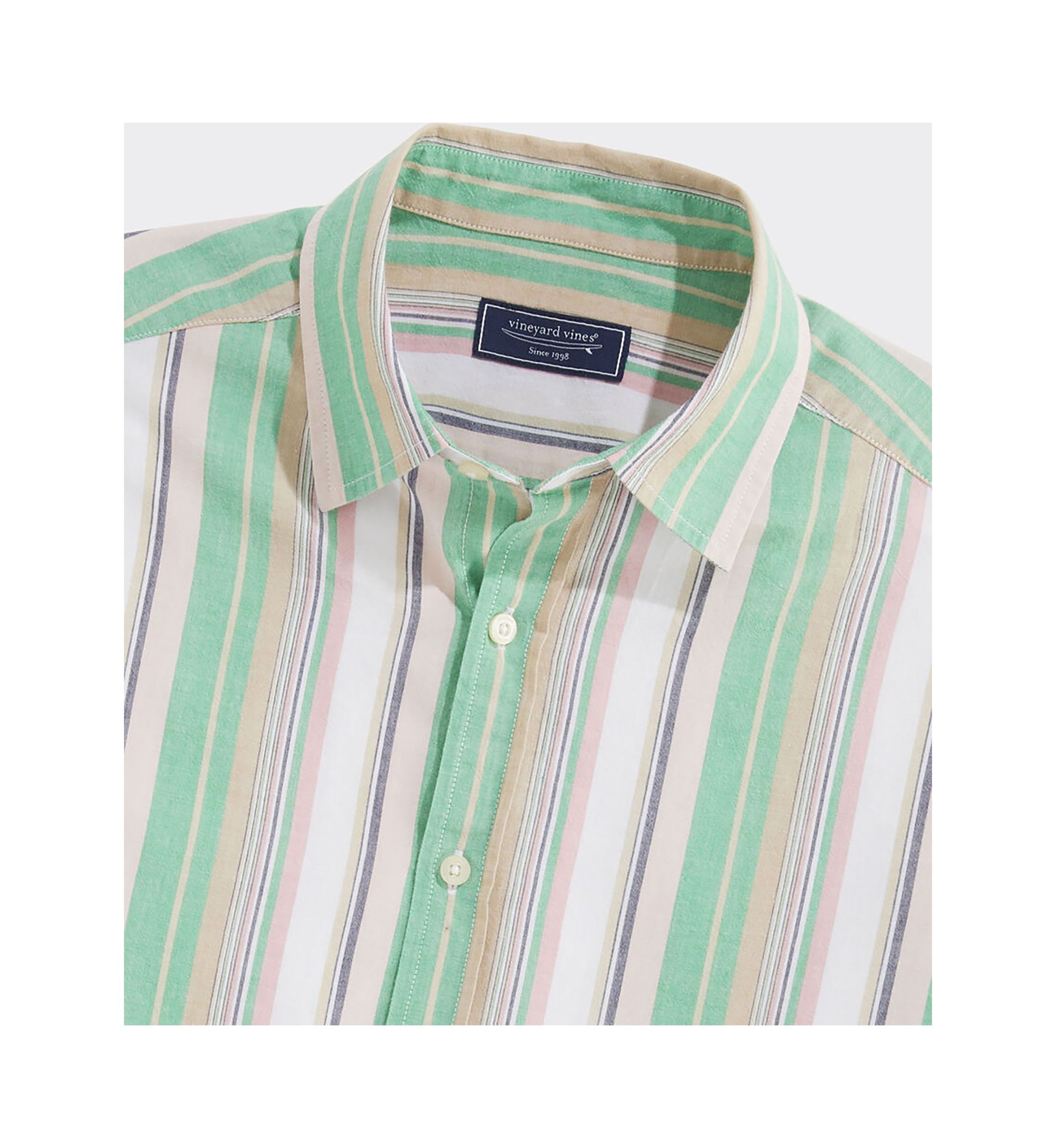 Awning Stripe Casual Short Sleeve Shirt