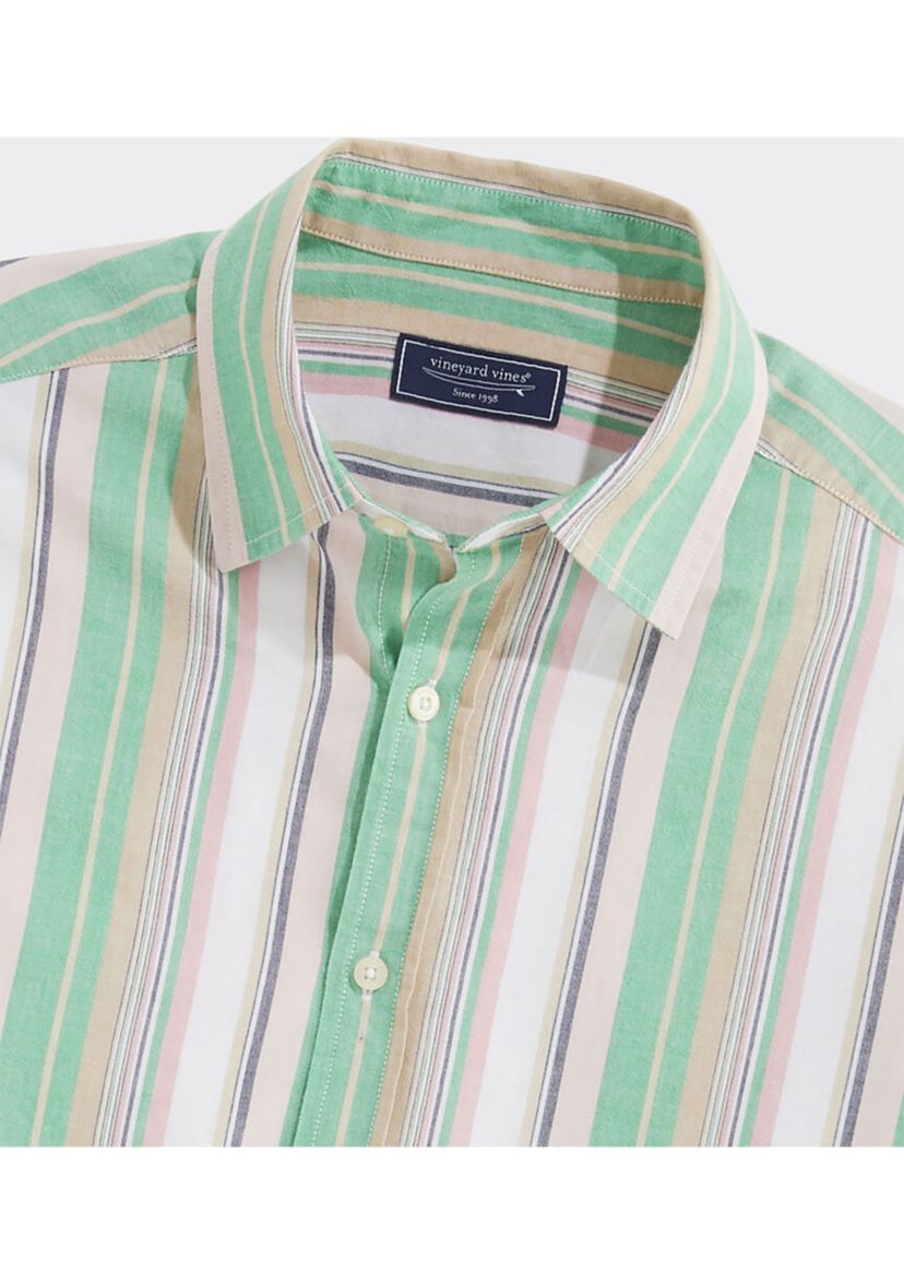 Awning Stripe Casual Short Sleeve Shirt