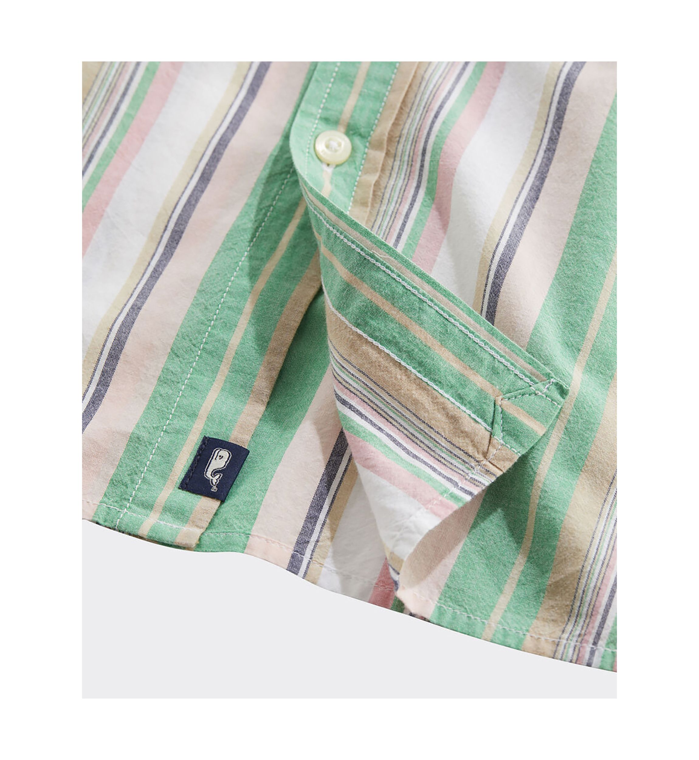 Awning Stripe Casual Short Sleeve Shirt