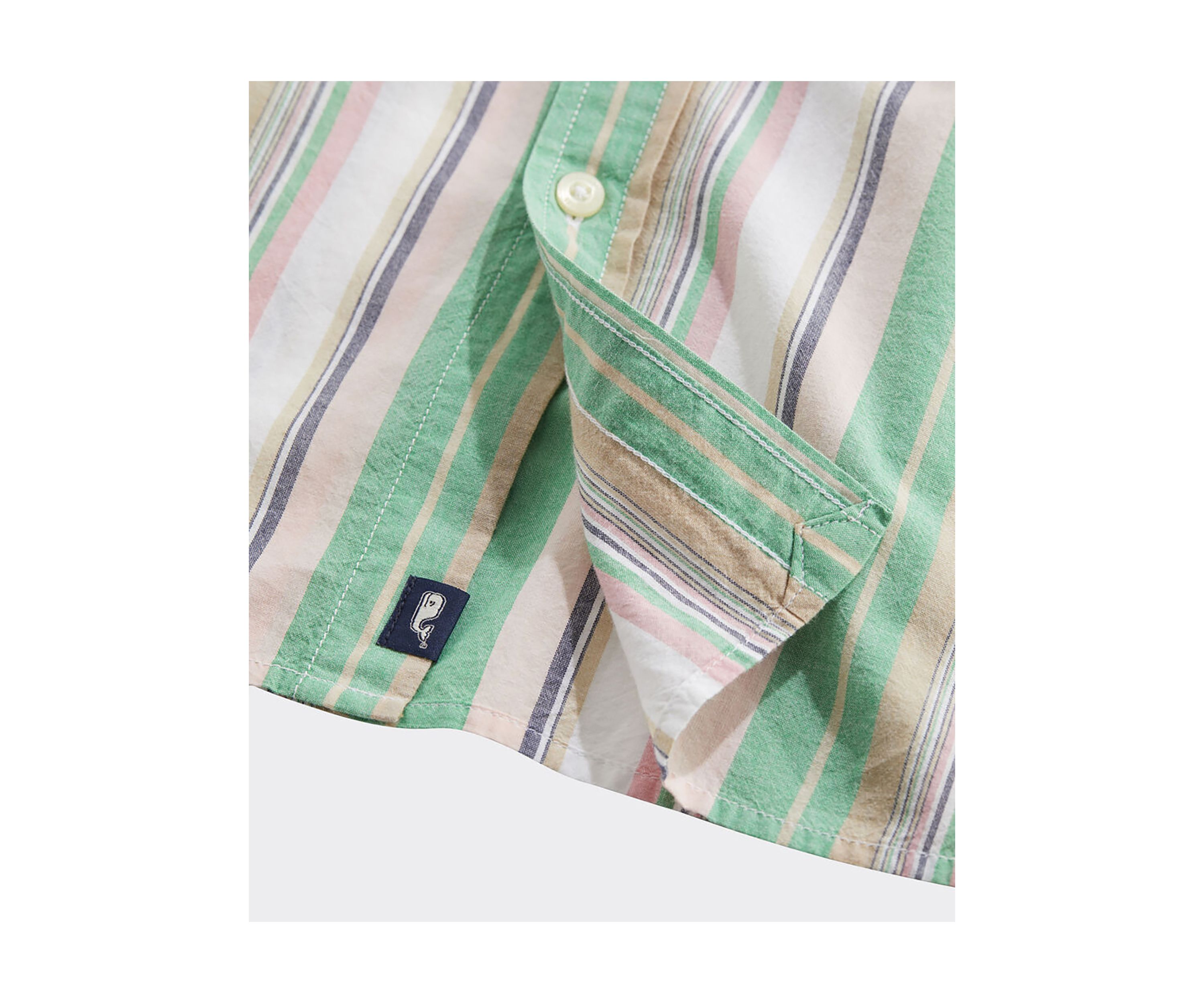 Awning Stripe Casual Short Sleeve Shirt