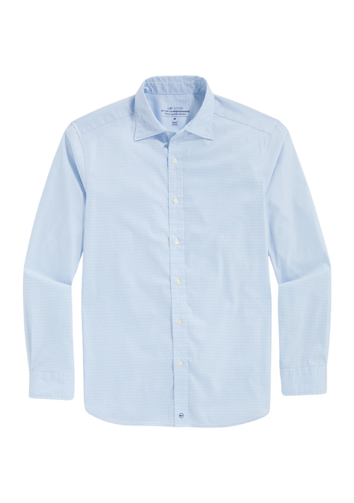 Gingham Spread Collar Dress Shirt 