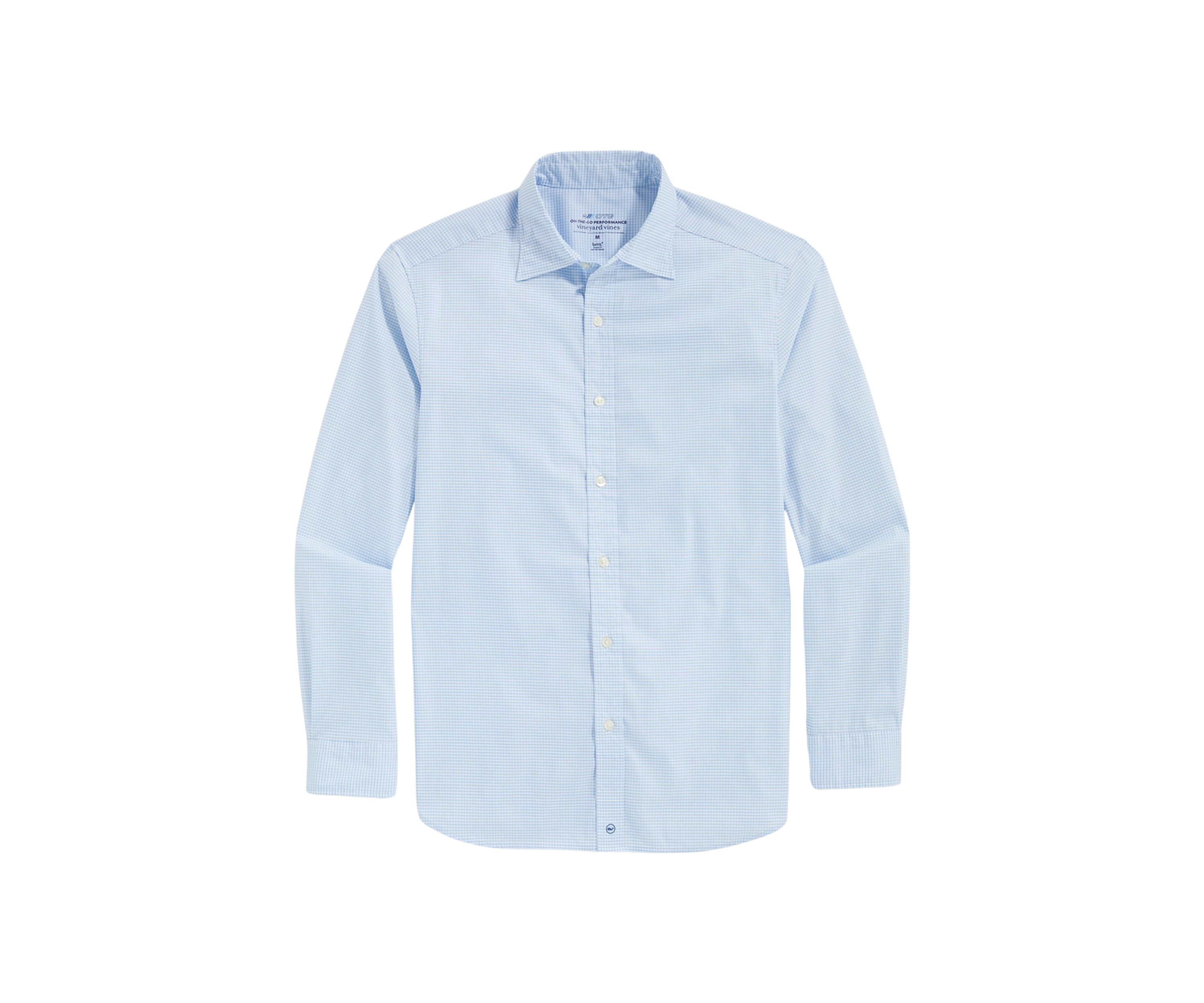 Gingham Spread Collar Dress Shirt 