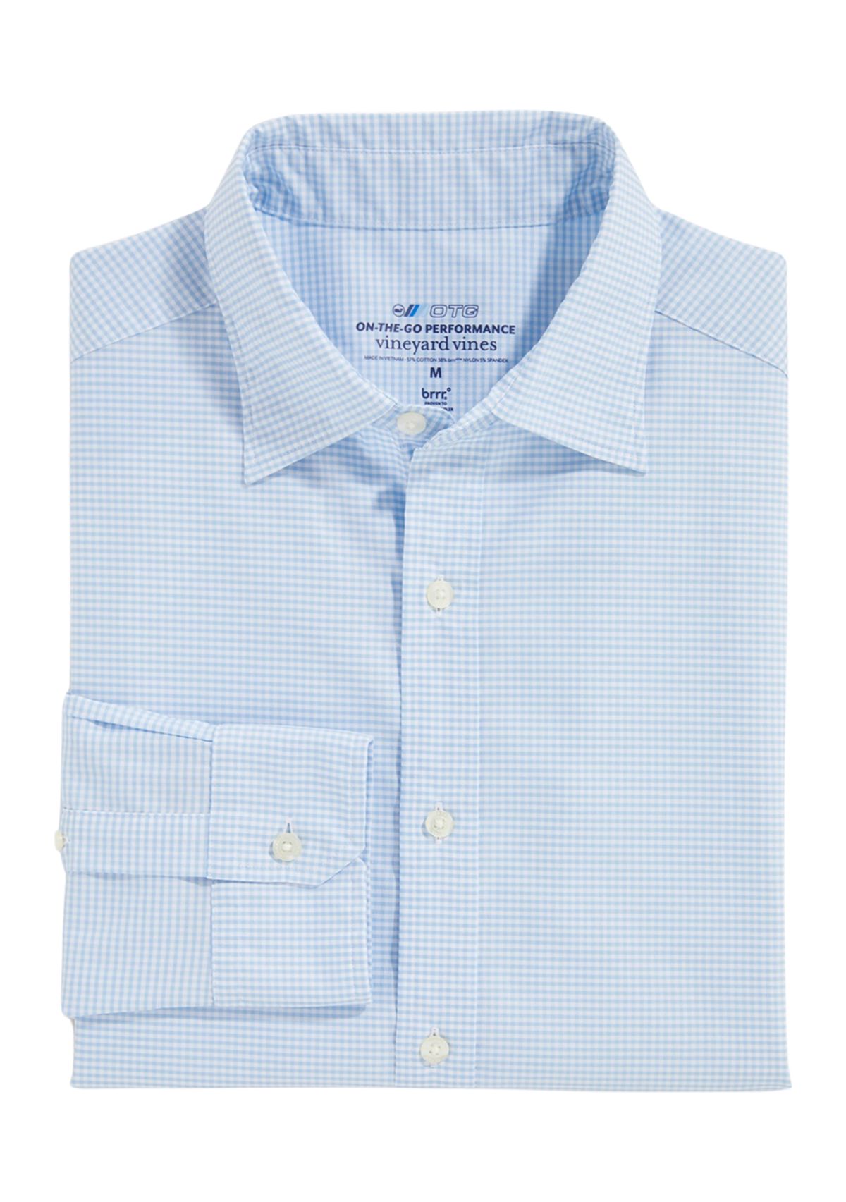 Gingham Spread Collar Dress Shirt 