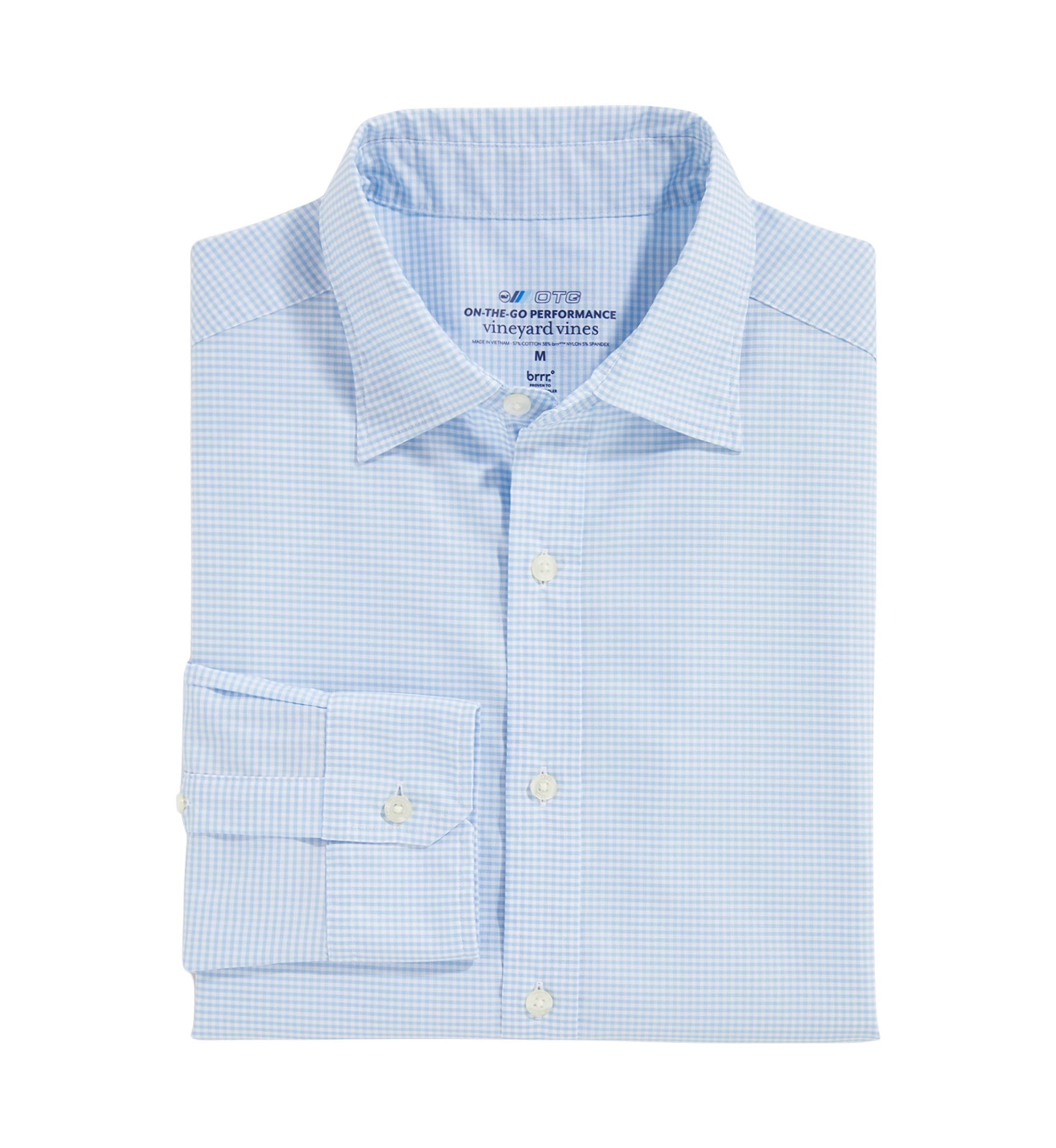 Gingham Spread Collar Dress Shirt 