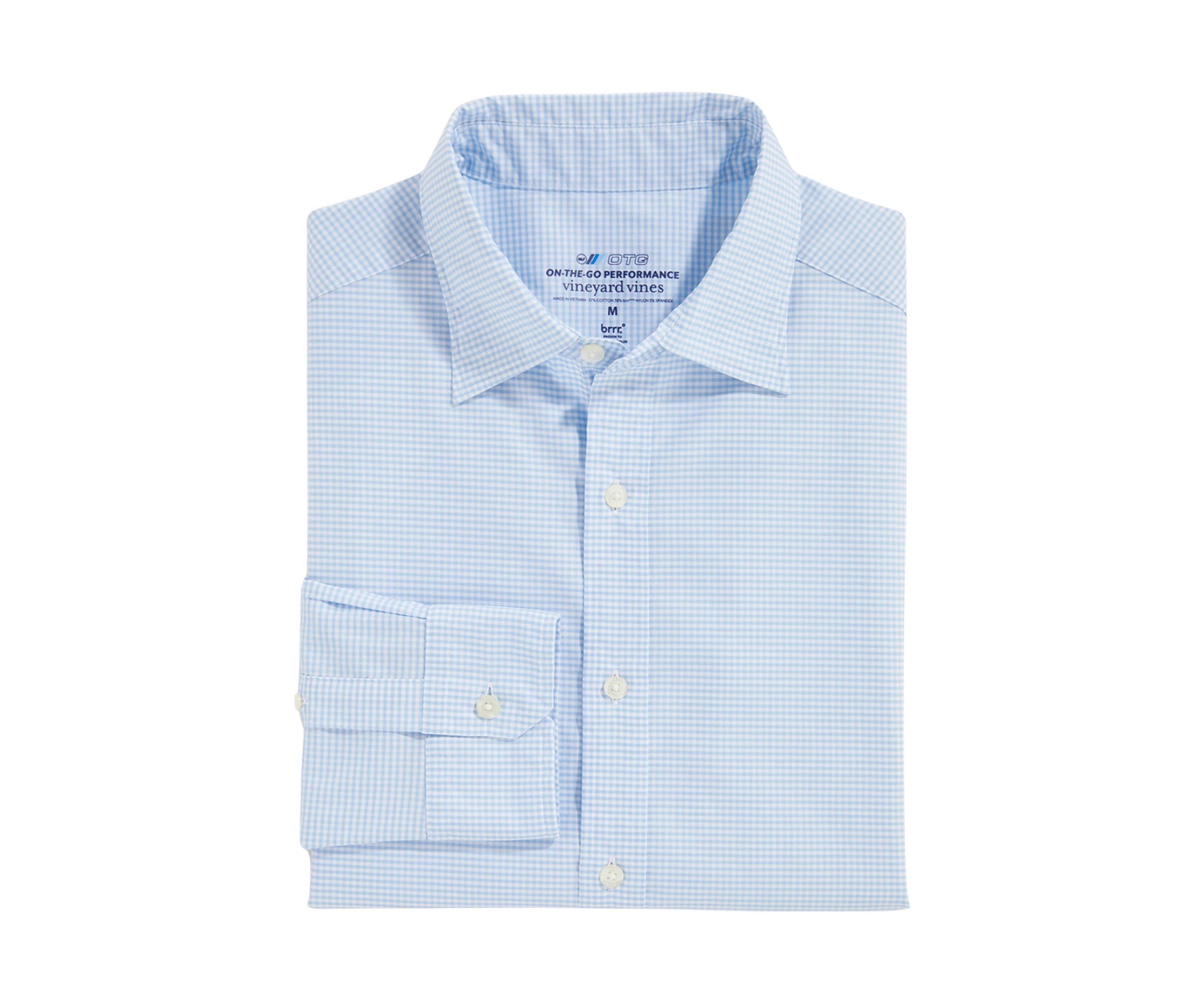 Gingham Spread Collar Dress Shirt 