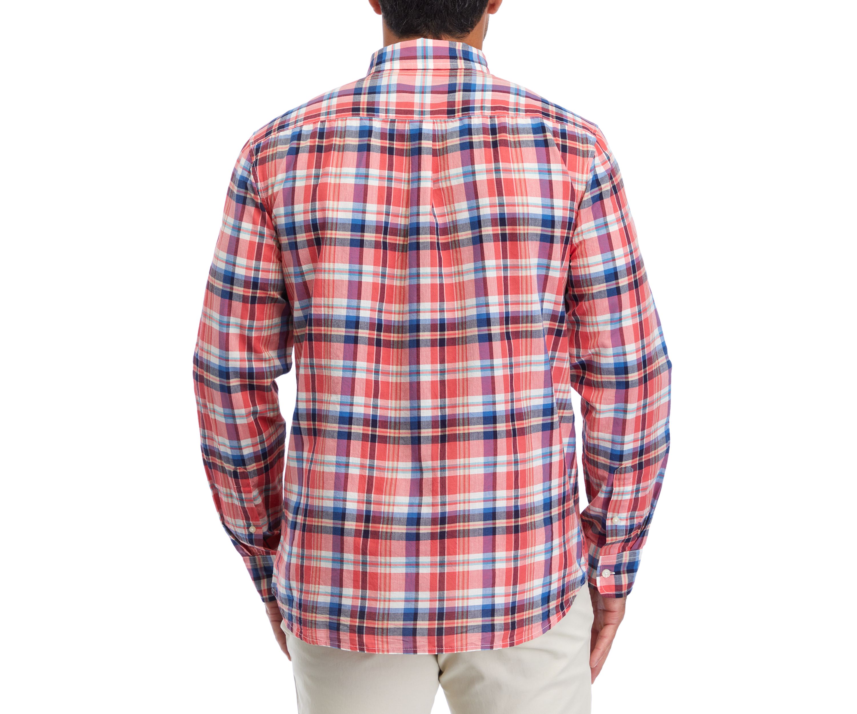 Mens Plaid Madras Whale Shirt
