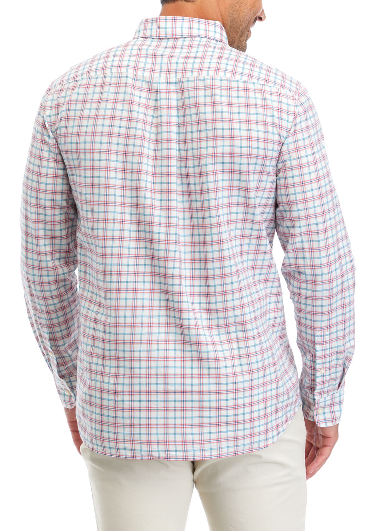 Mens Plaid Madras Whale Shirt