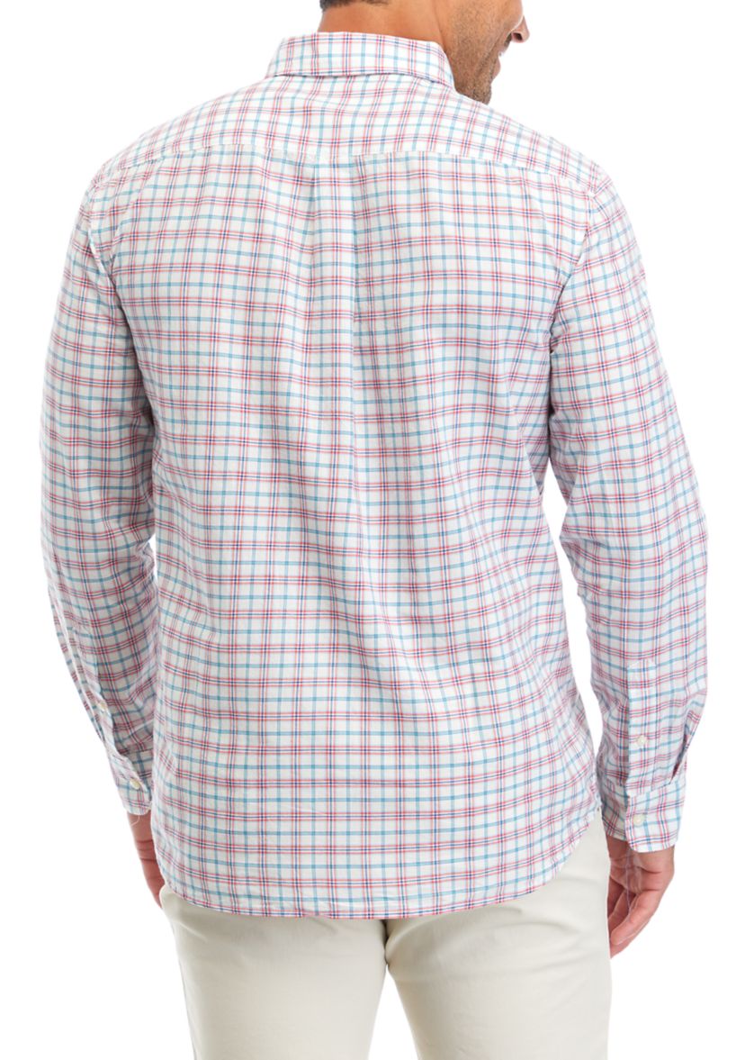 Mens Plaid Madras Whale Shirt