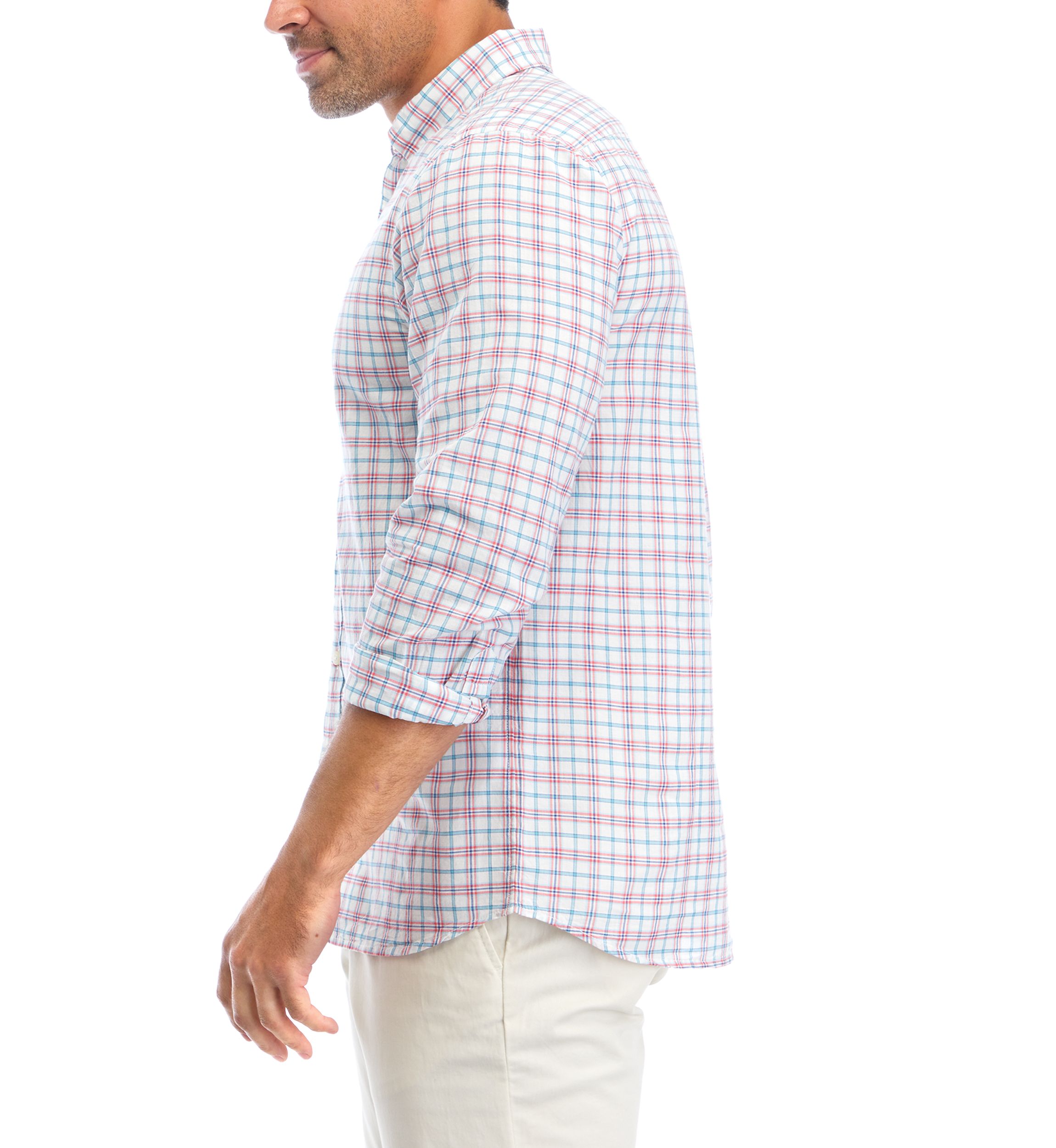 Mens Plaid Madras Whale Shirt