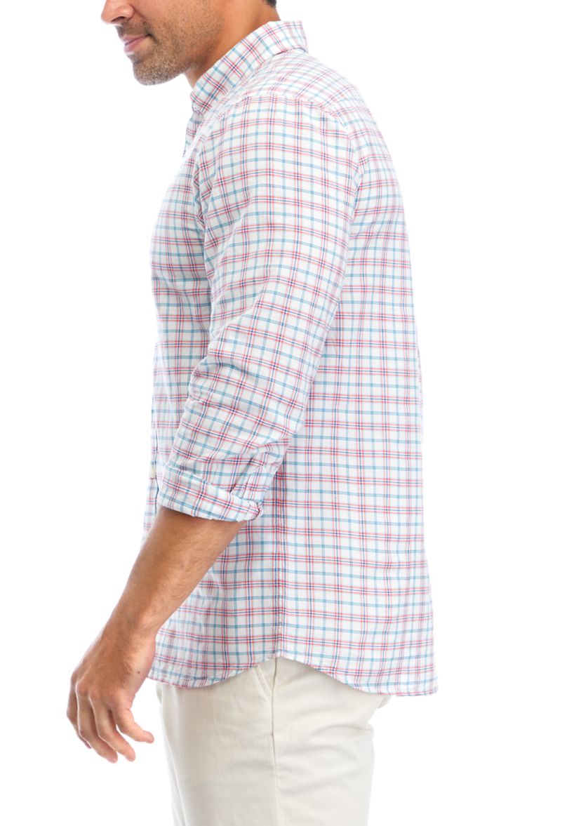 Mens Plaid Madras Whale Shirt