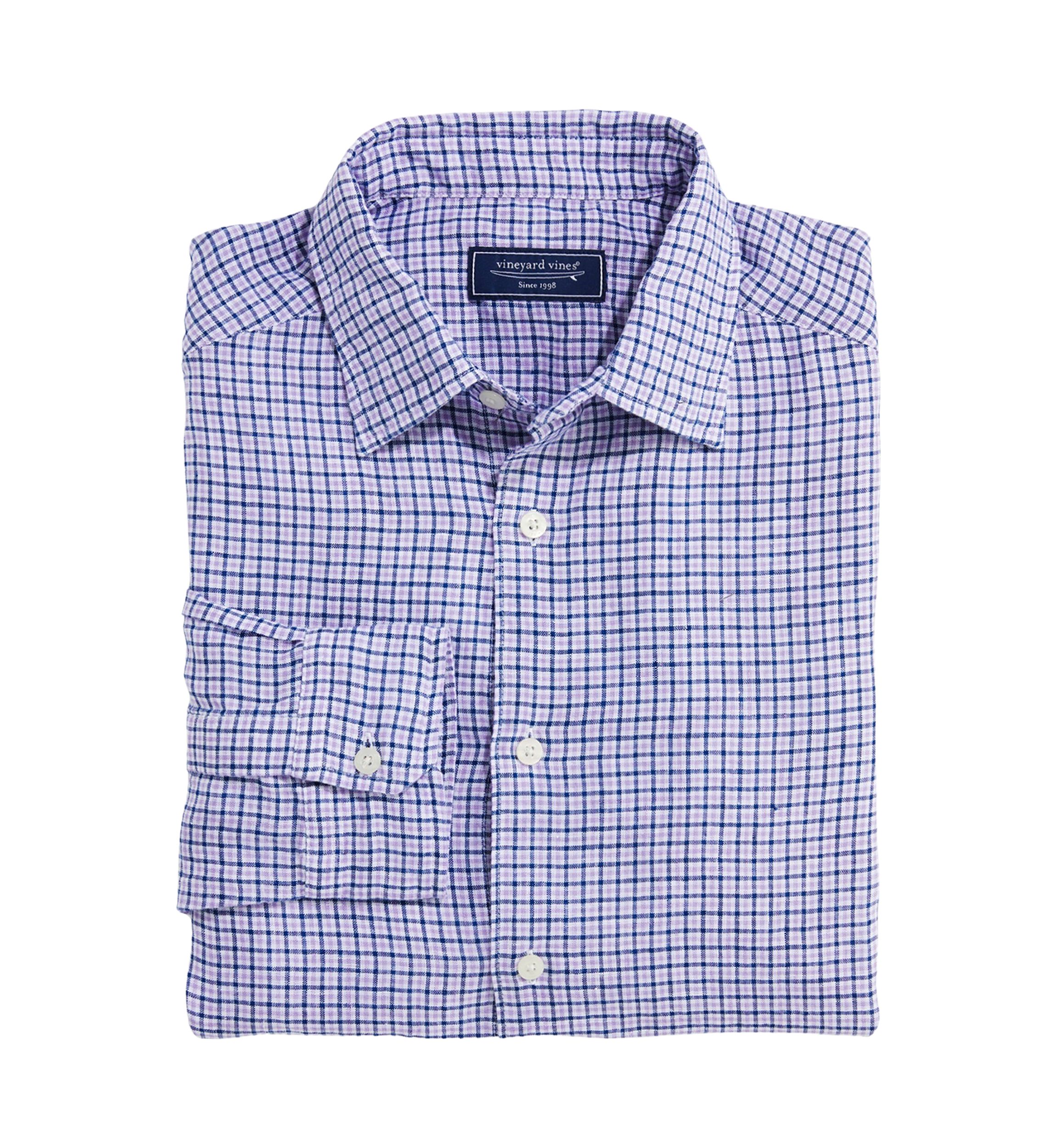 Tattersall Linen Button Up Shirt 