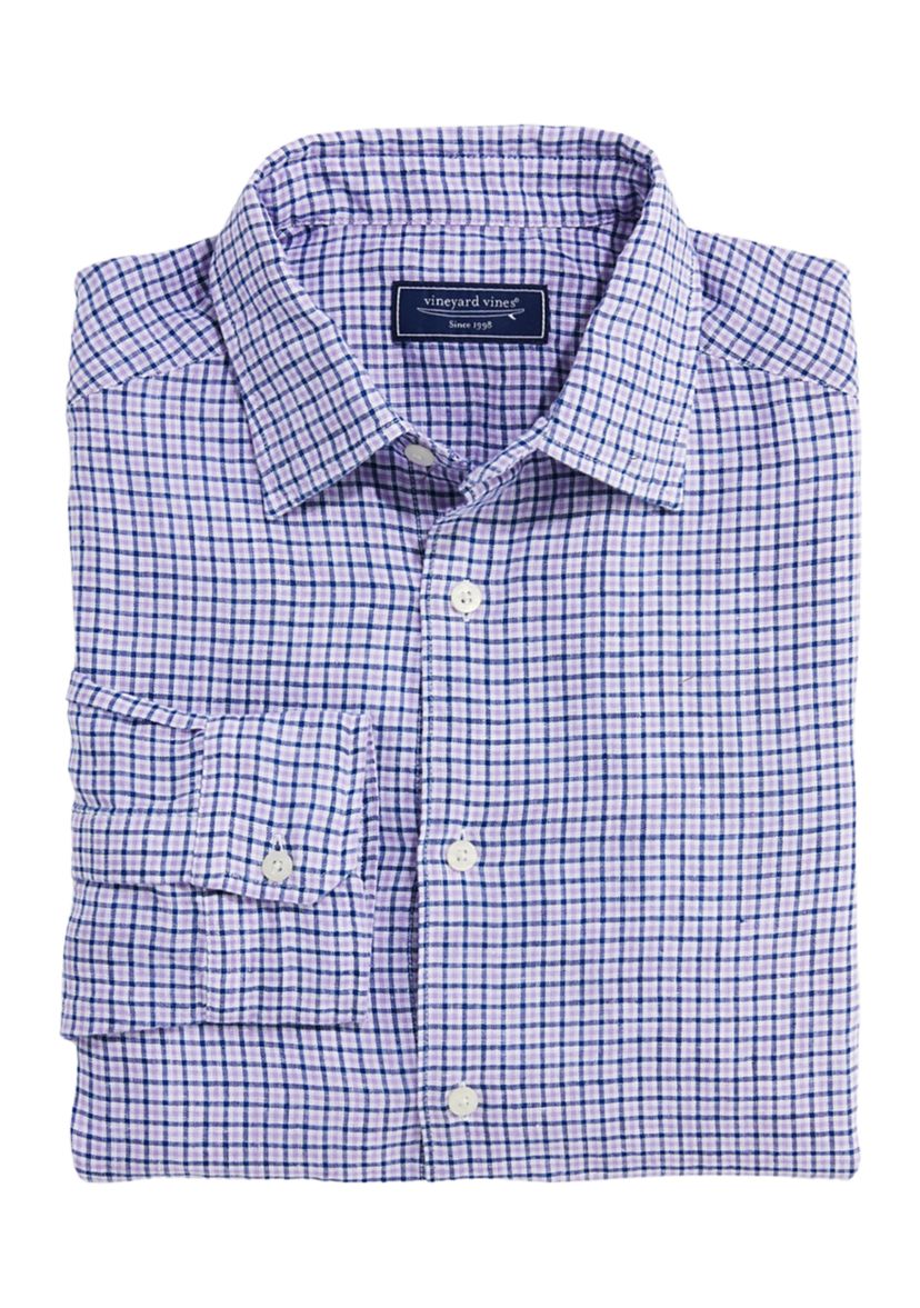 Tattersall Linen Button Up Shirt 