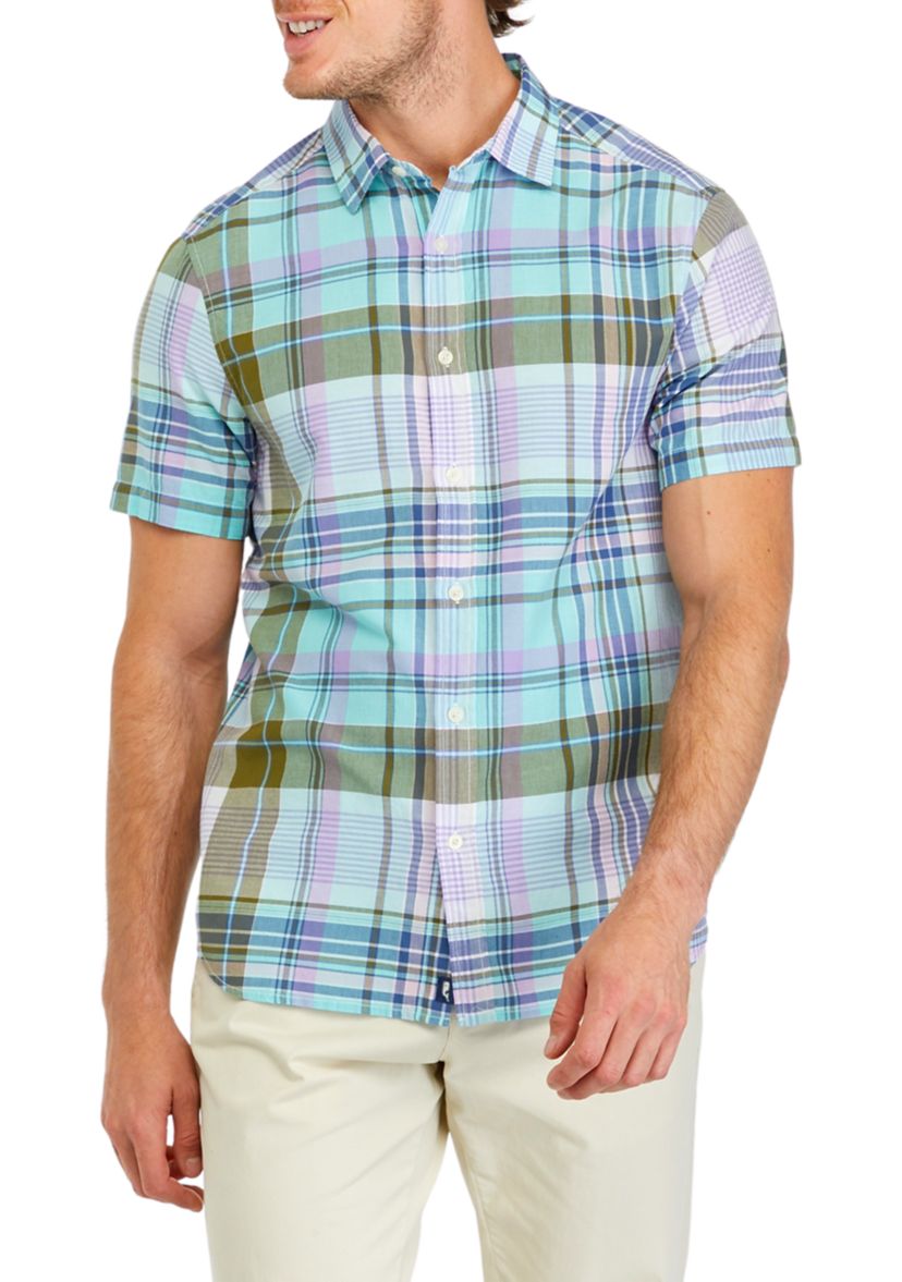 Mens Cotton Madras Plaid Shirt