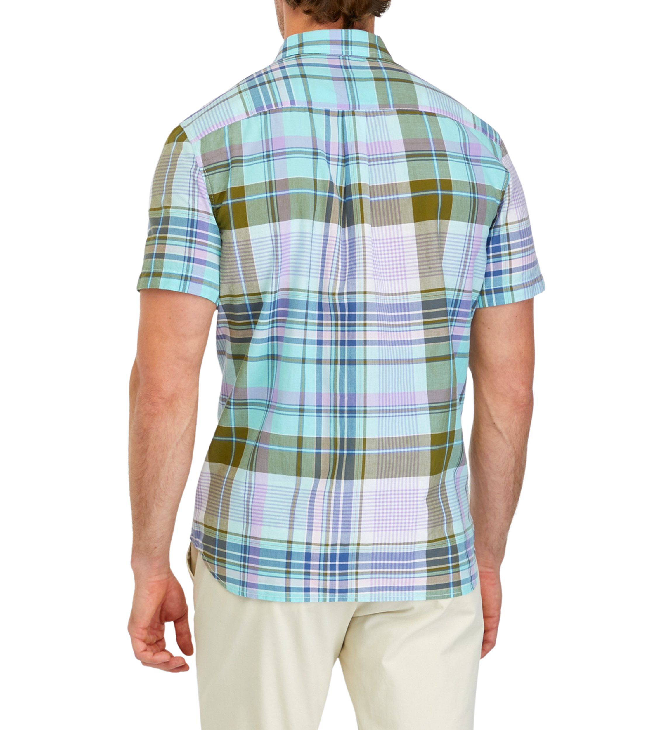Mens Cotton Madras Plaid Shirt