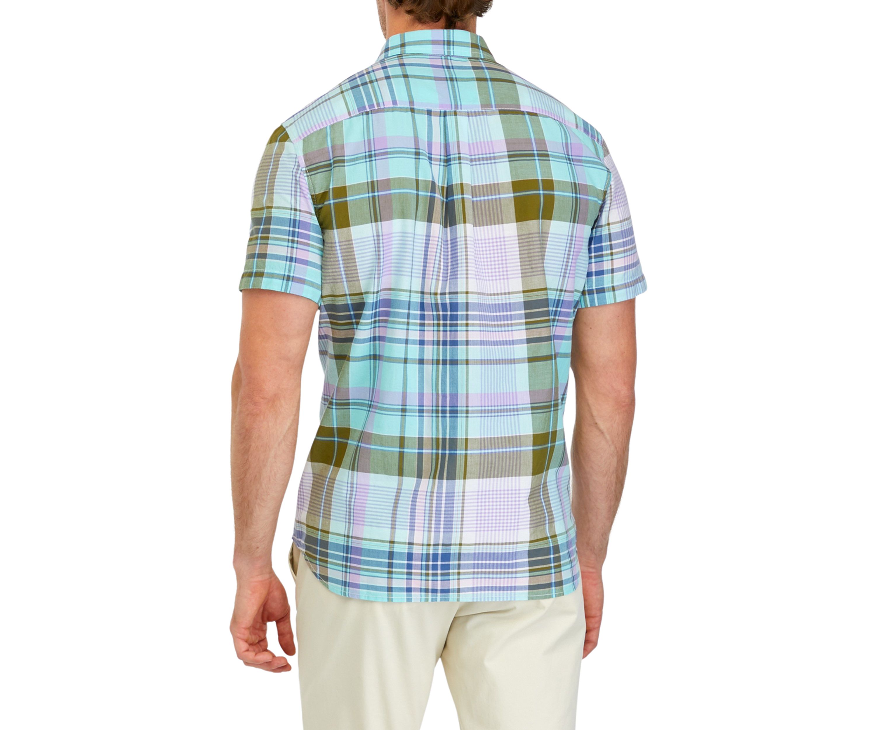 Mens Cotton Madras Plaid Shirt