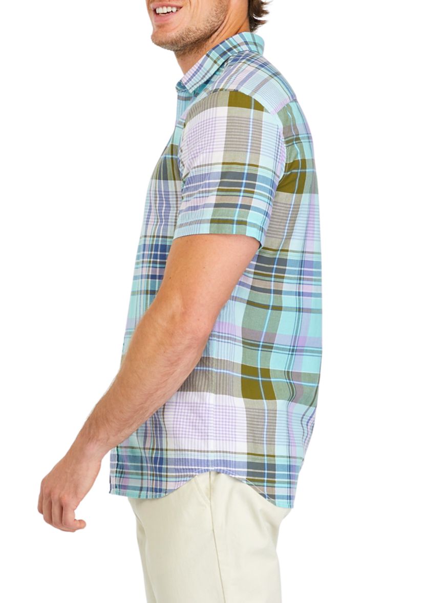 Mens Cotton Madras Plaid Shirt