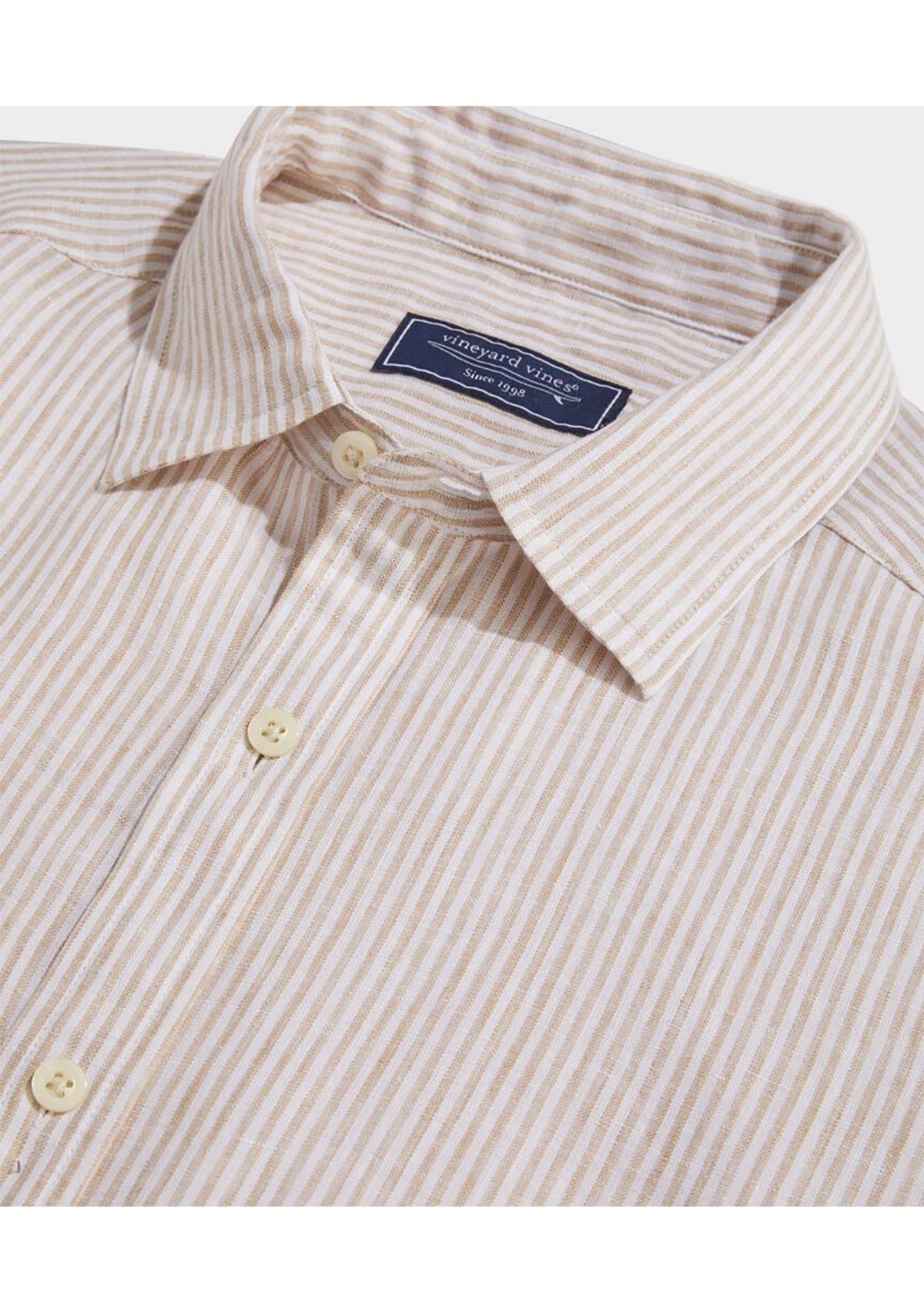 Linen Short-Sleeve Stripe Shirt