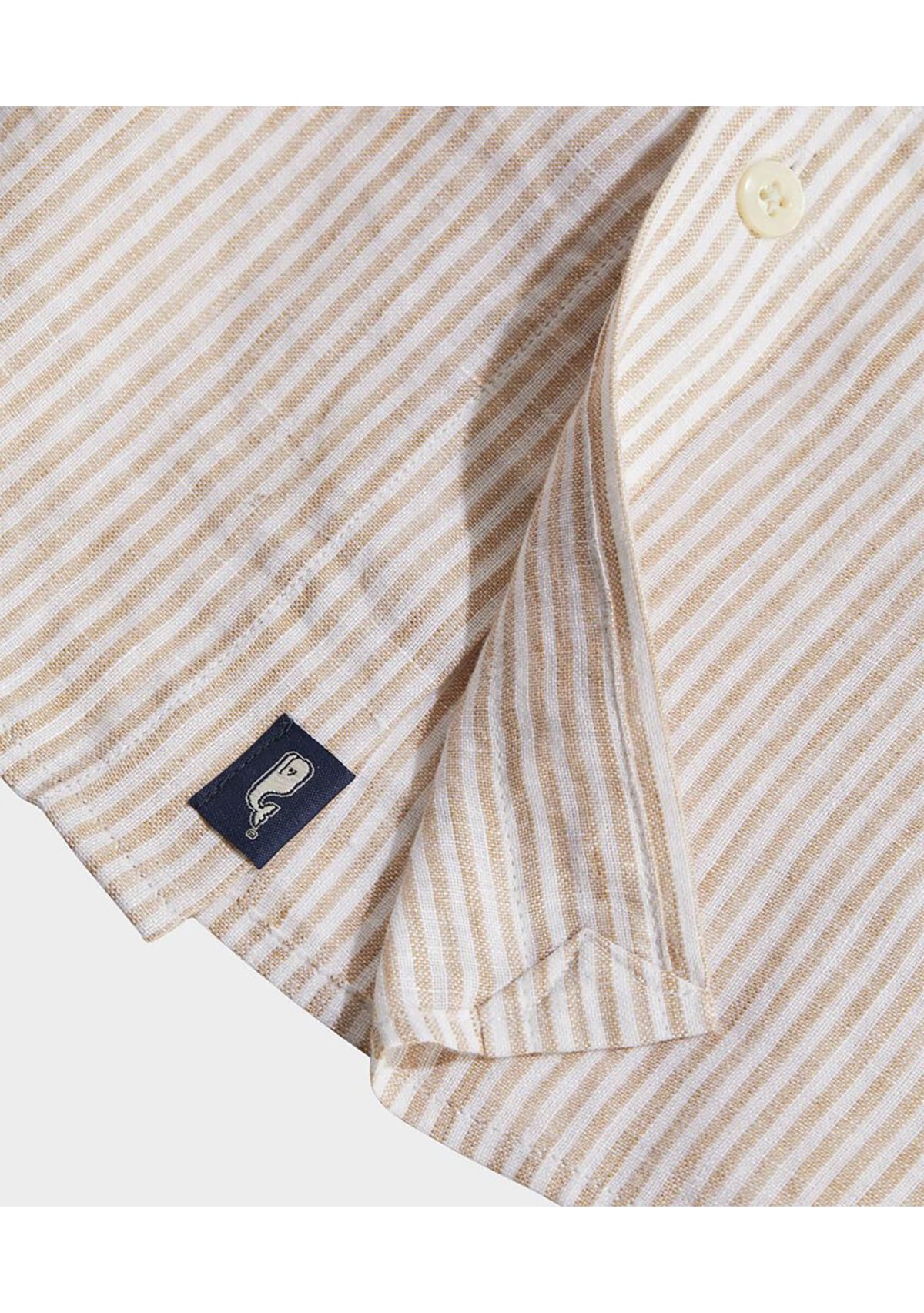 Linen Short-Sleeve Stripe Shirt