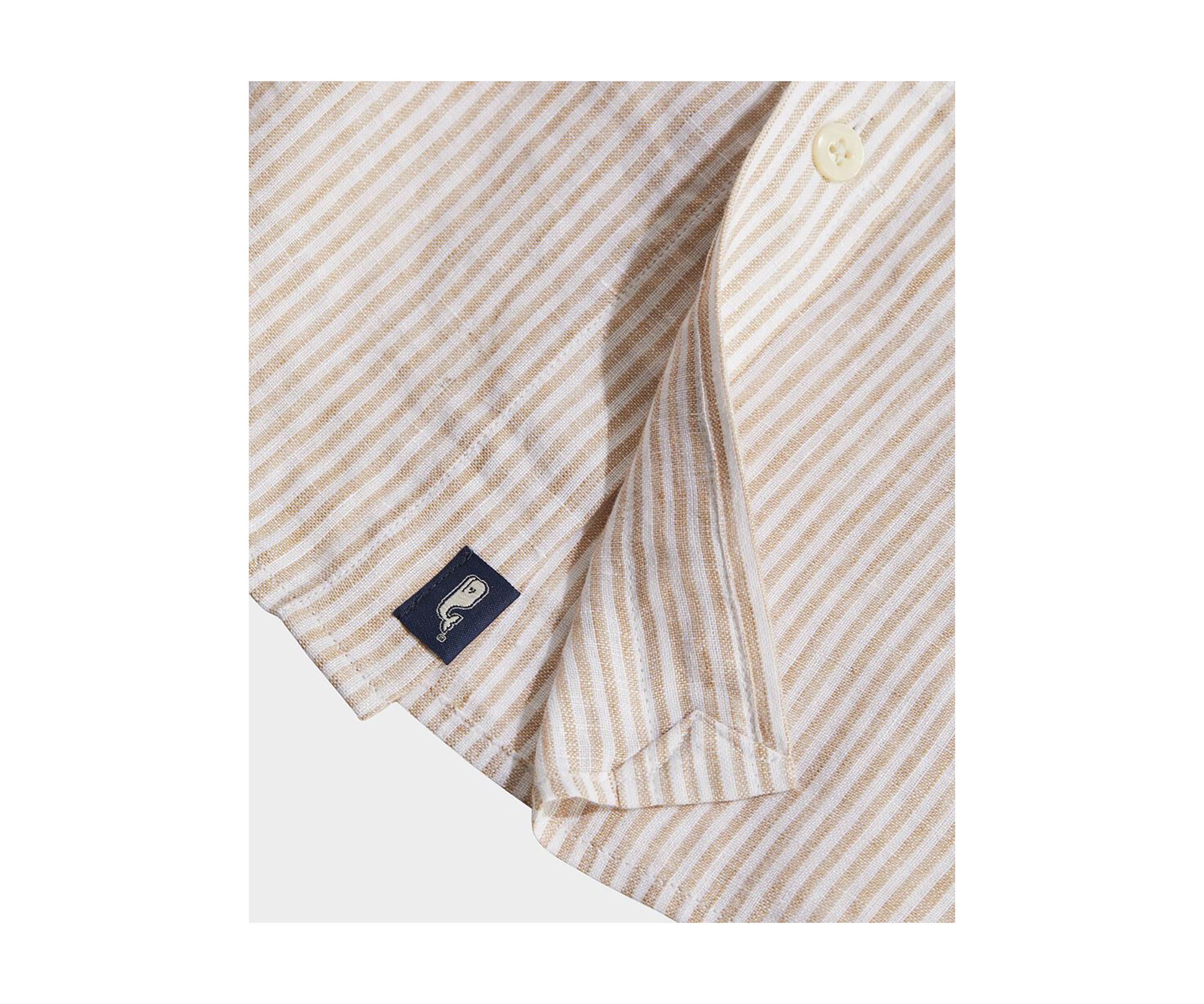 Linen Short-Sleeve Stripe Shirt