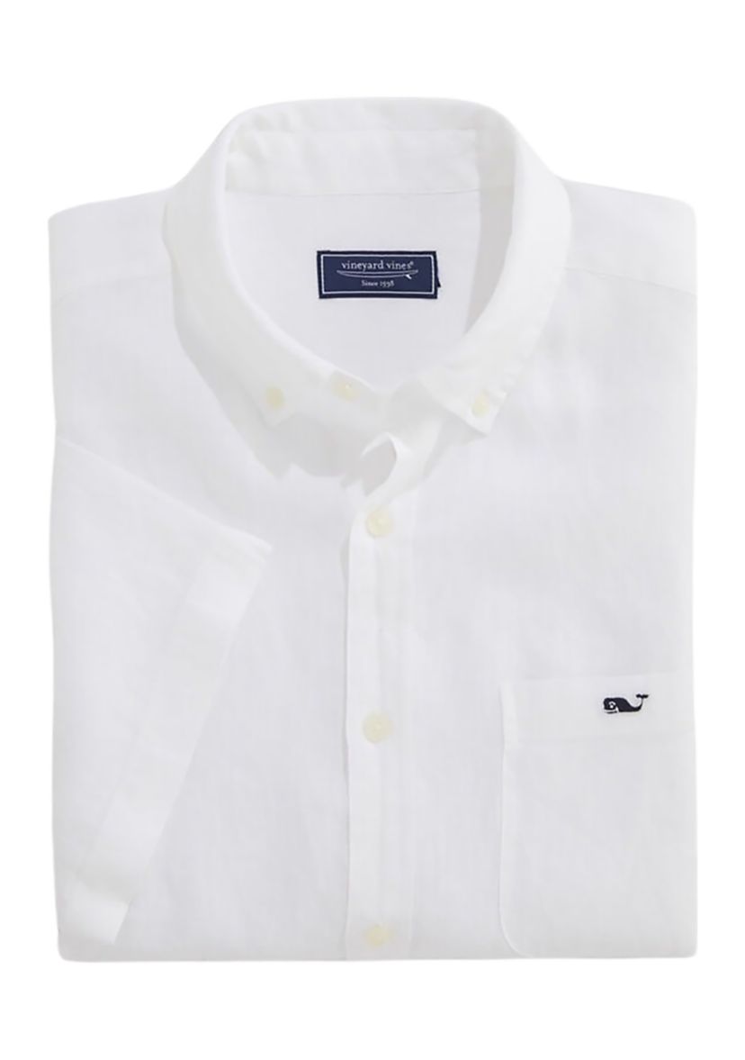 Linen Short-Sleeve Solid Shirt