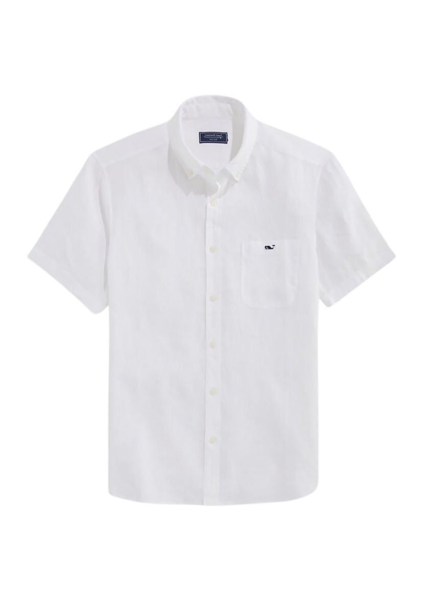 Linen Short-Sleeve Solid Shirt