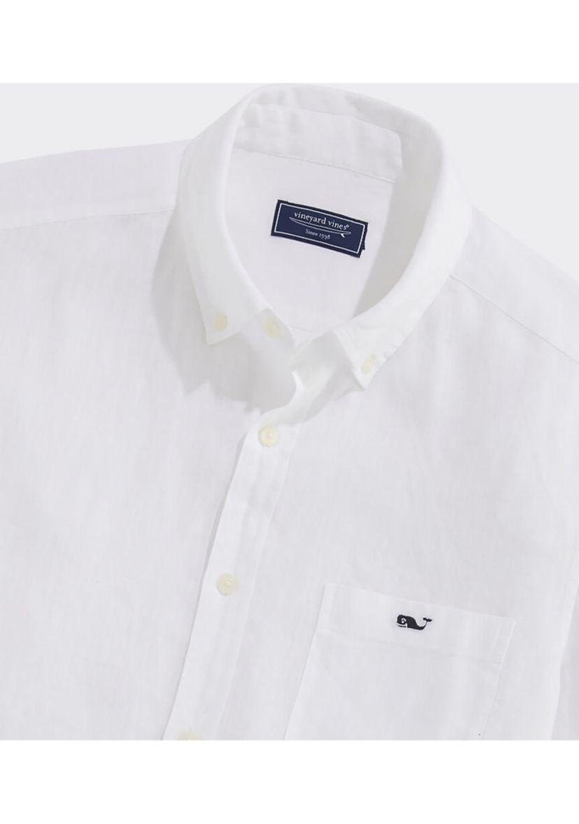Linen Short-Sleeve Solid Shirt