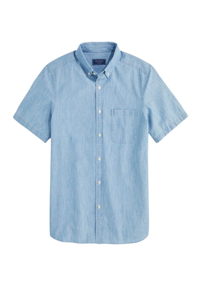 Mens Chambray Short Sleeve Shirt