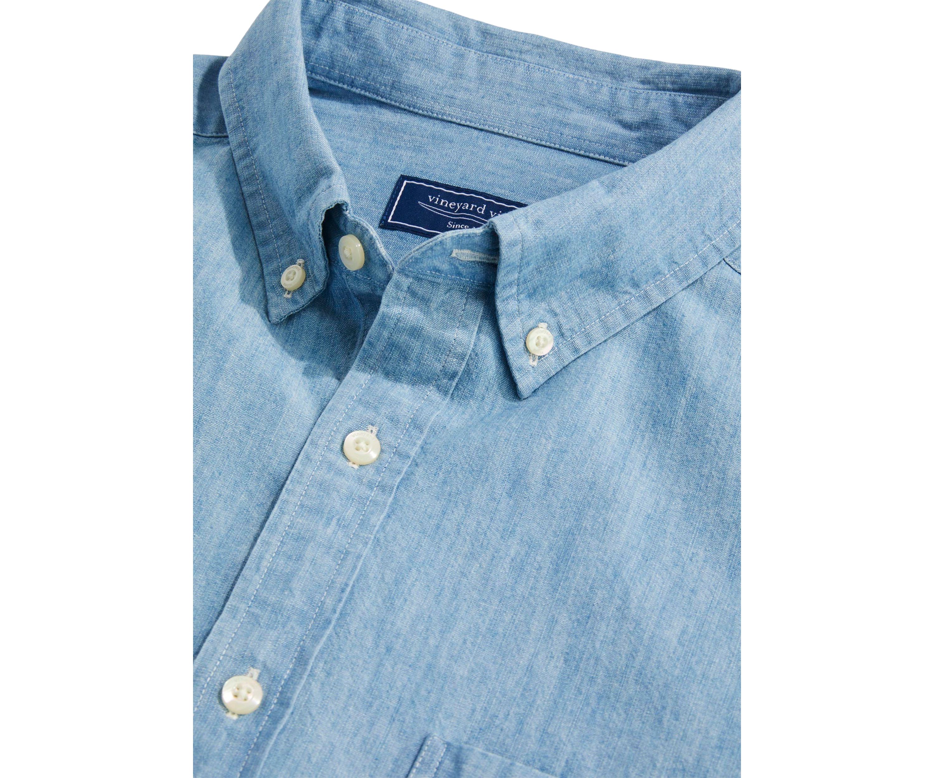 Mens Chambray Short Sleeve Shirt