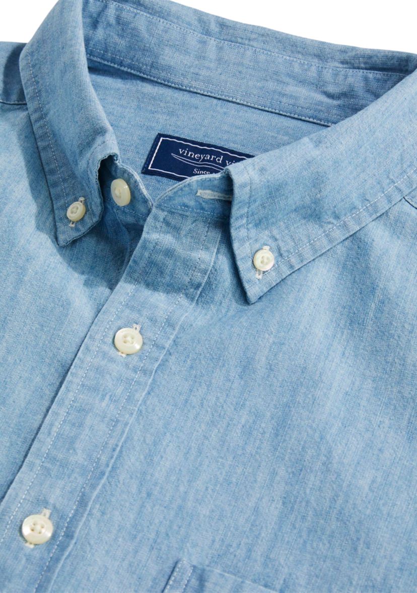 Mens Chambray Short Sleeve Shirt
