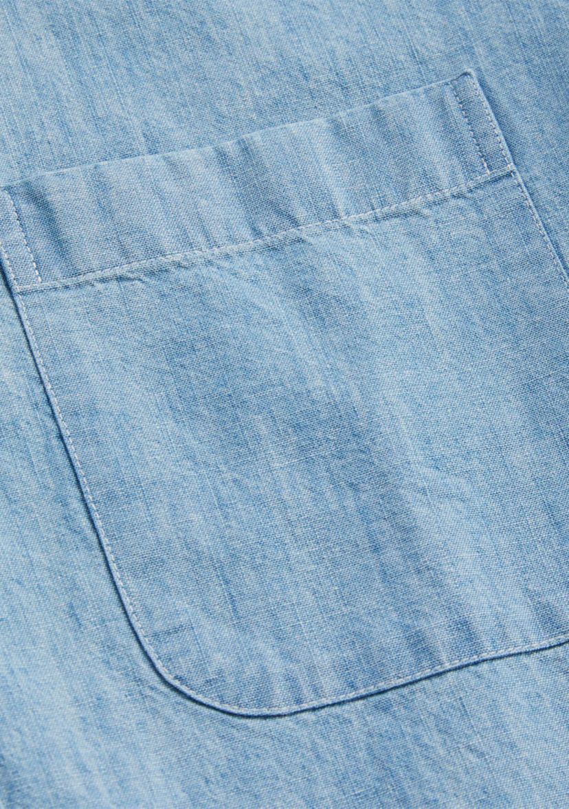 Mens Chambray Short Sleeve Shirt