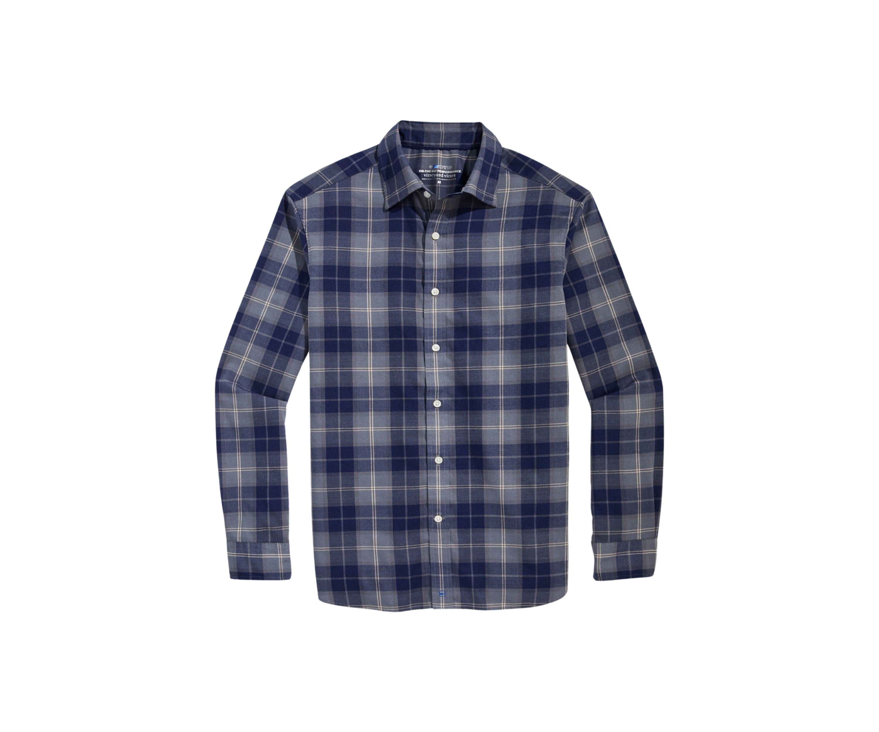 Mens Plaid On the Go Brushed Twill Shirt