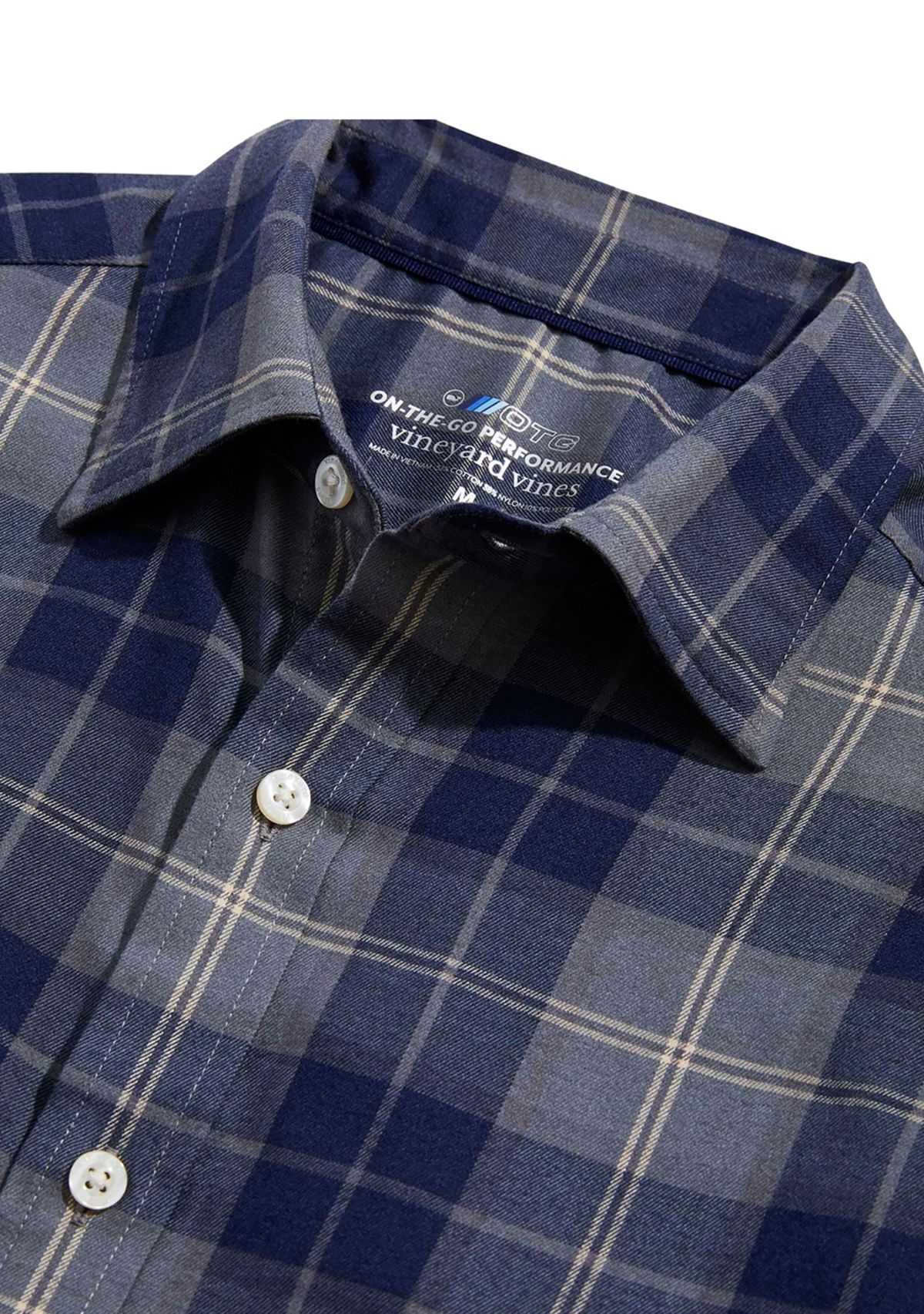 Mens Plaid On the Go Brushed Twill Shirt