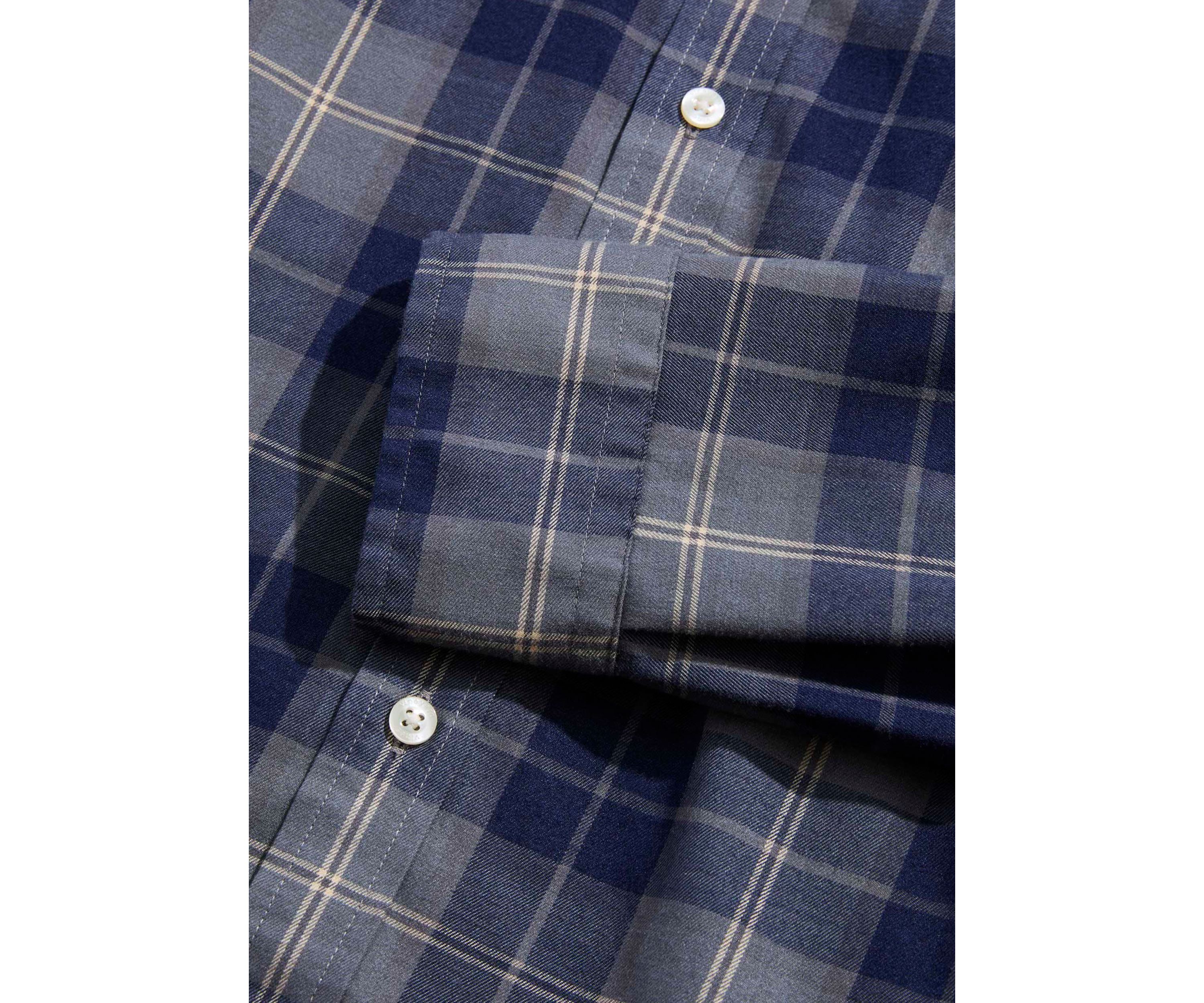 Mens Plaid On the Go Brushed Twill Shirt