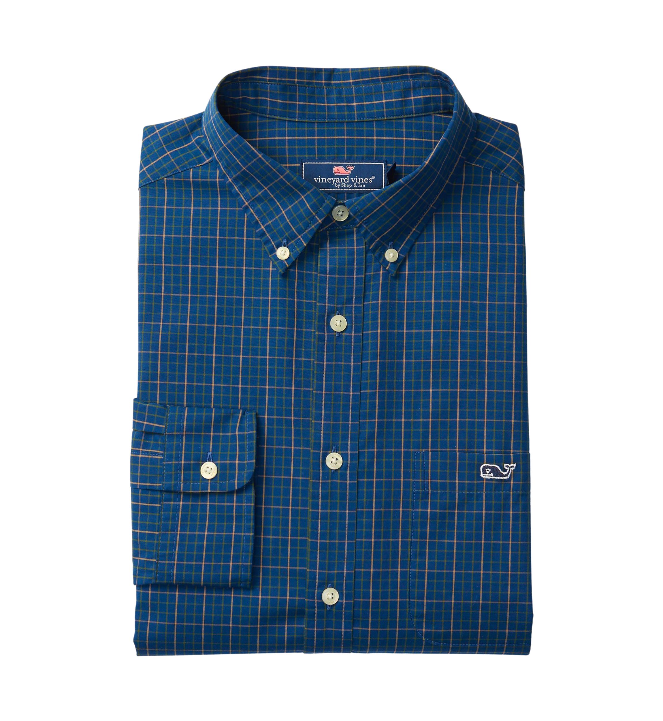 Mens Tattersall Stretch Poplin Shirt