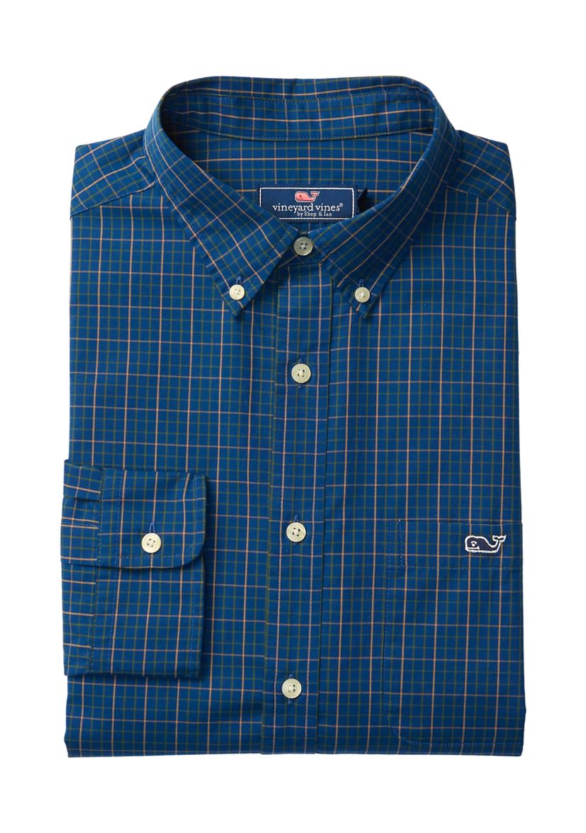 Mens Tattersall Stretch Poplin Shirt