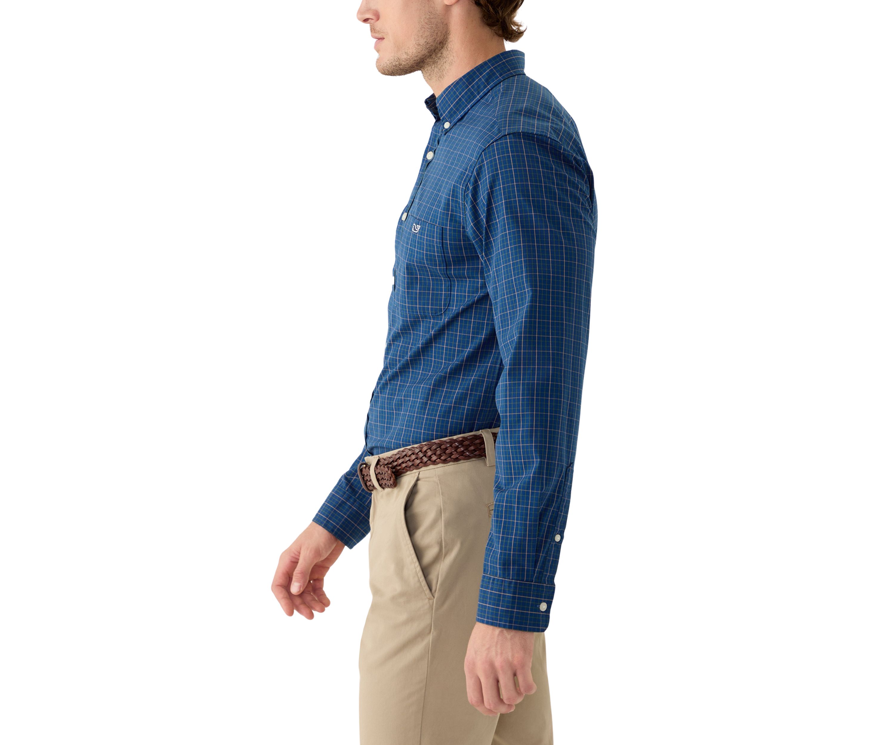 Mens Tattersall Stretch Poplin Shirt