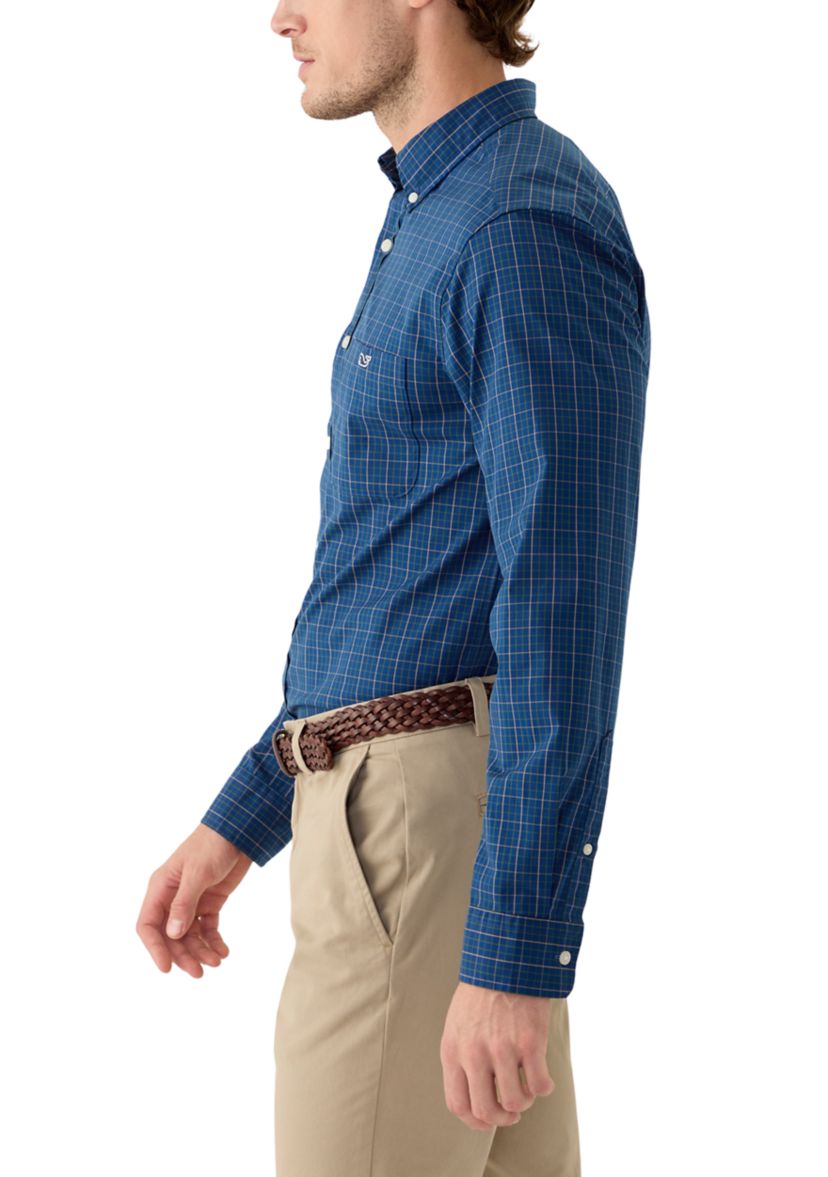 Mens Tattersall Stretch Poplin Shirt