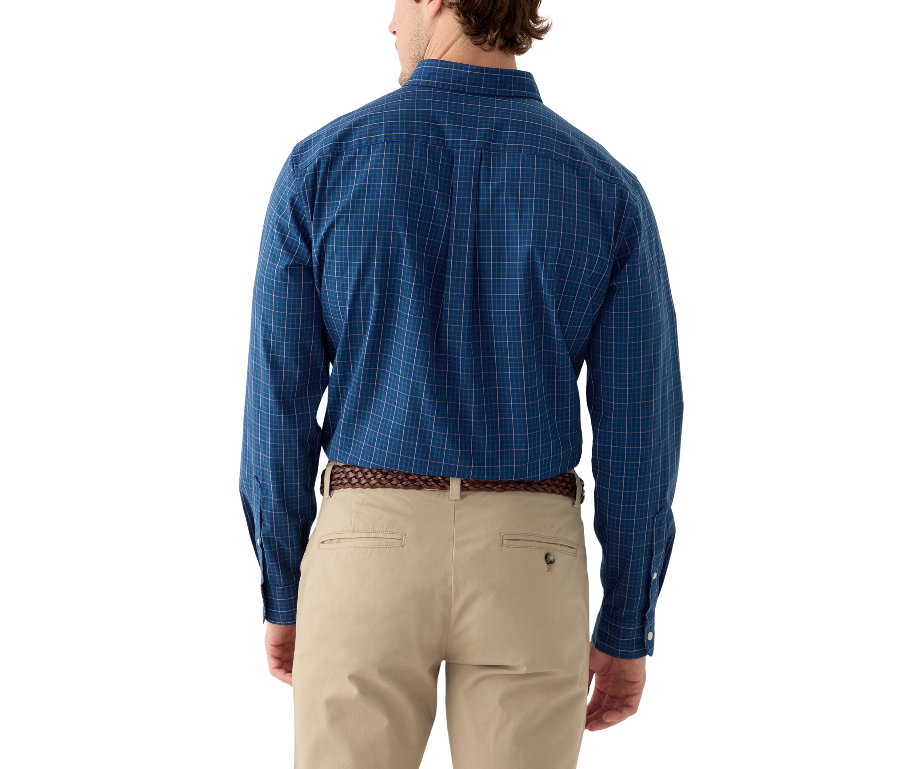Mens Tattersall Stretch Poplin Shirt
