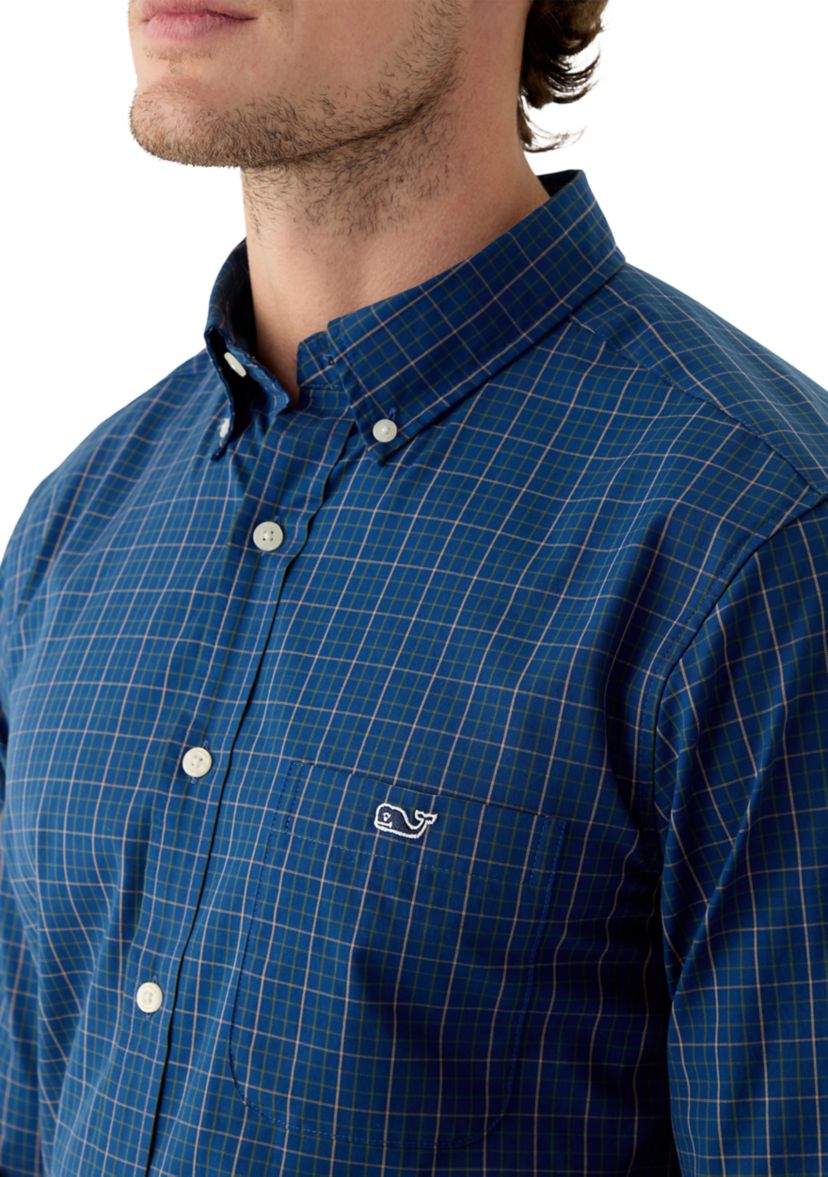 Mens Tattersall Stretch Poplin Shirt