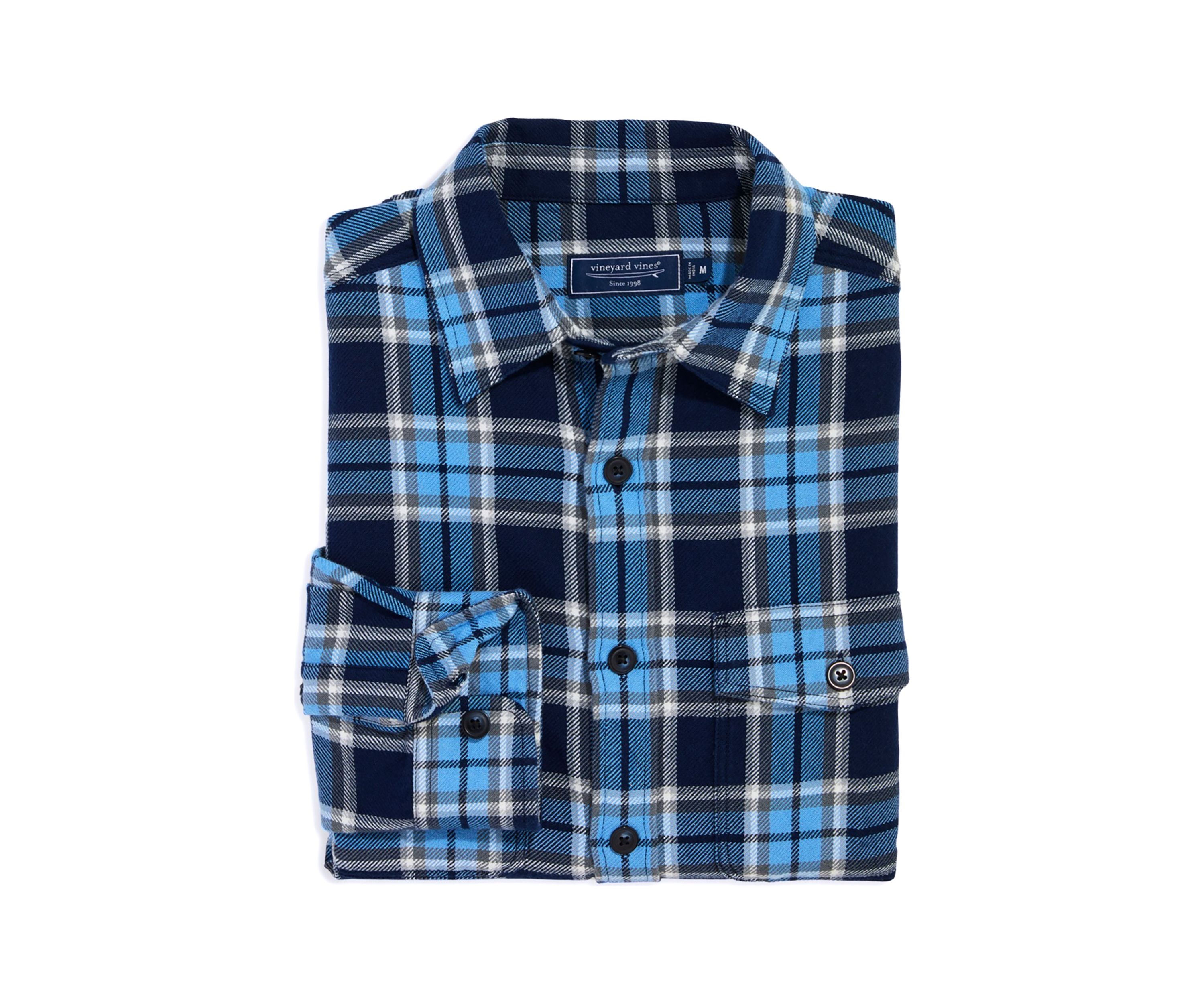 Mens Plaid Printed Midweight Twill Utility Shirt