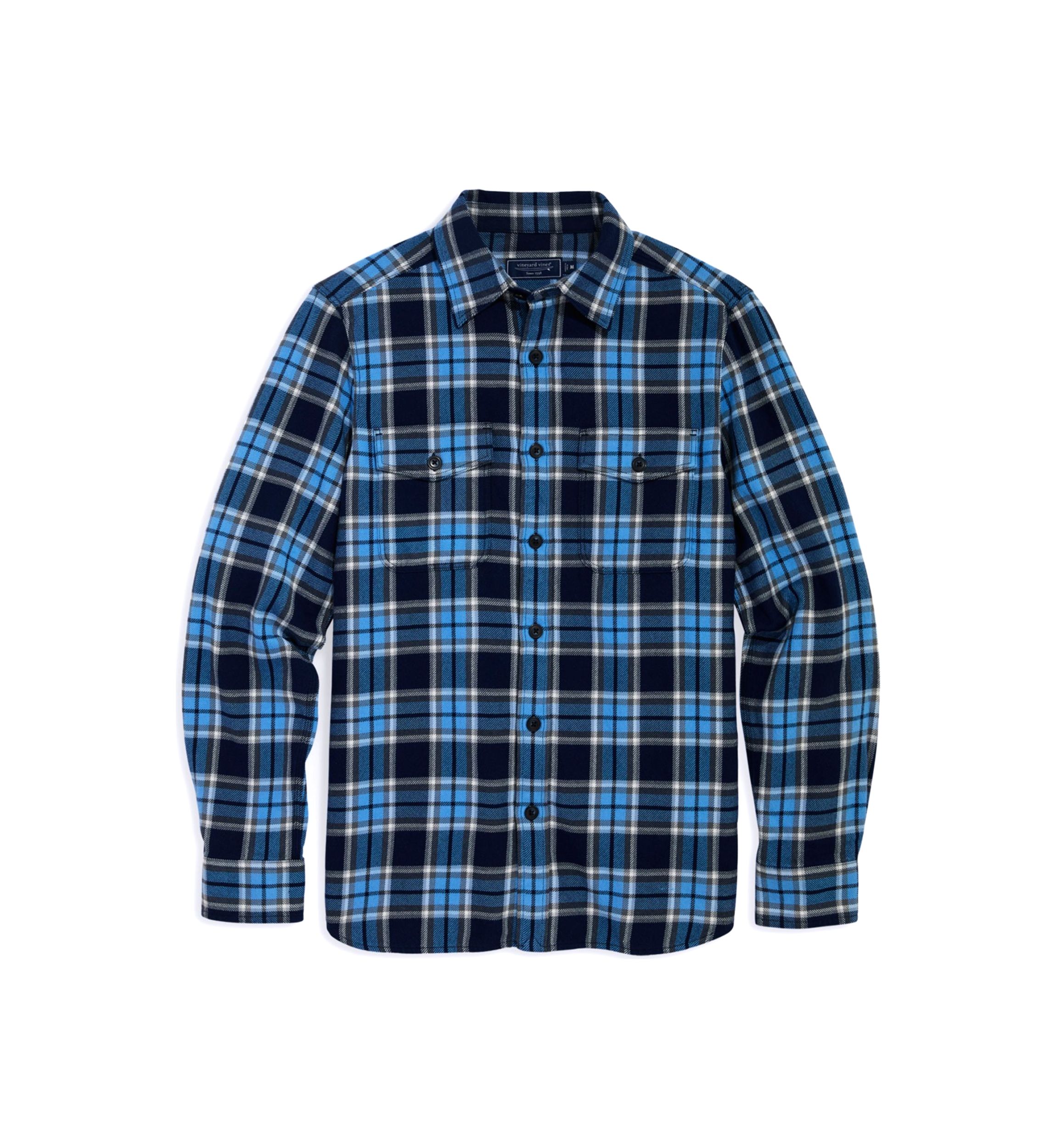 Mens Plaid Printed Midweight Twill Utility Shirt