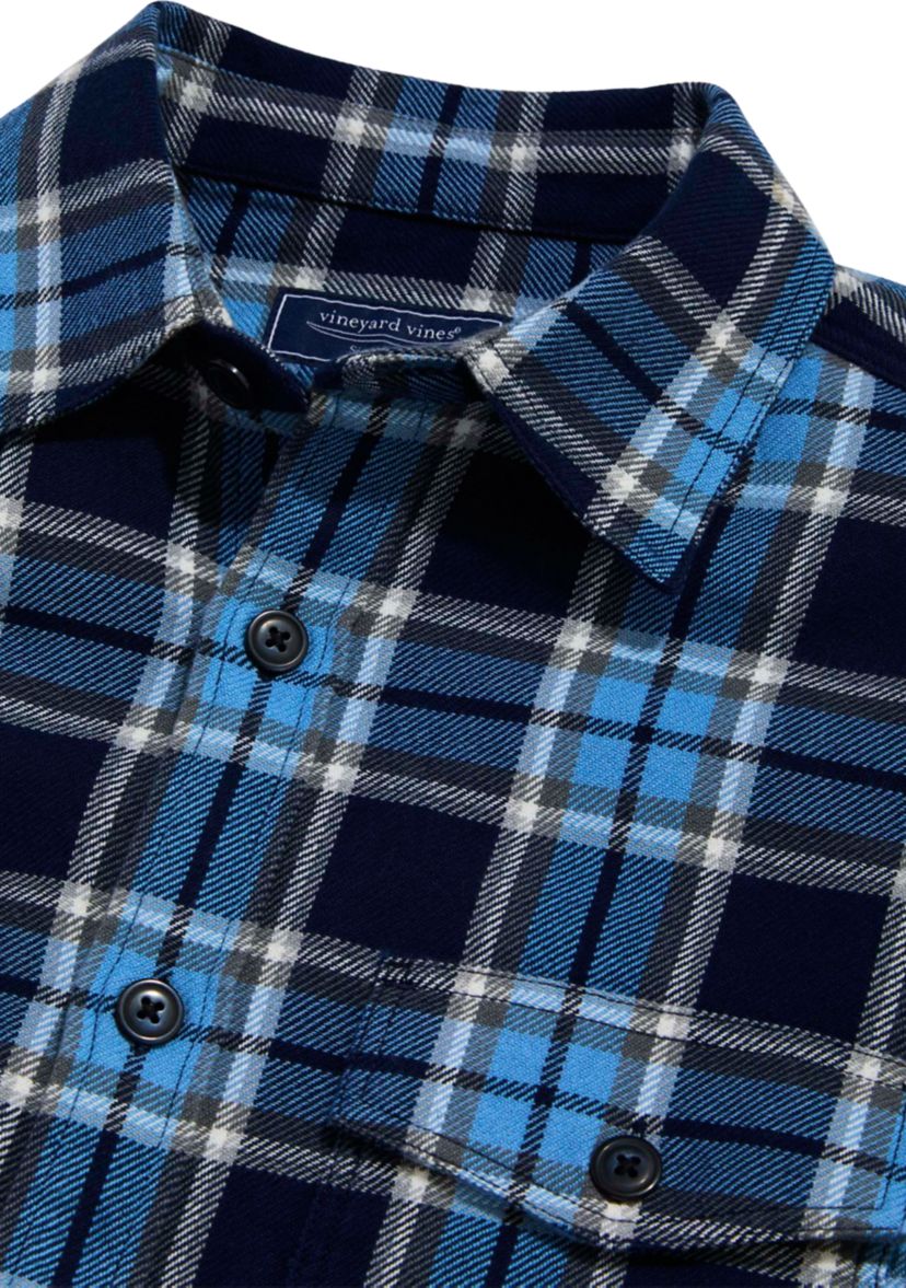 Mens Plaid Printed Midweight Twill Utility Shirt