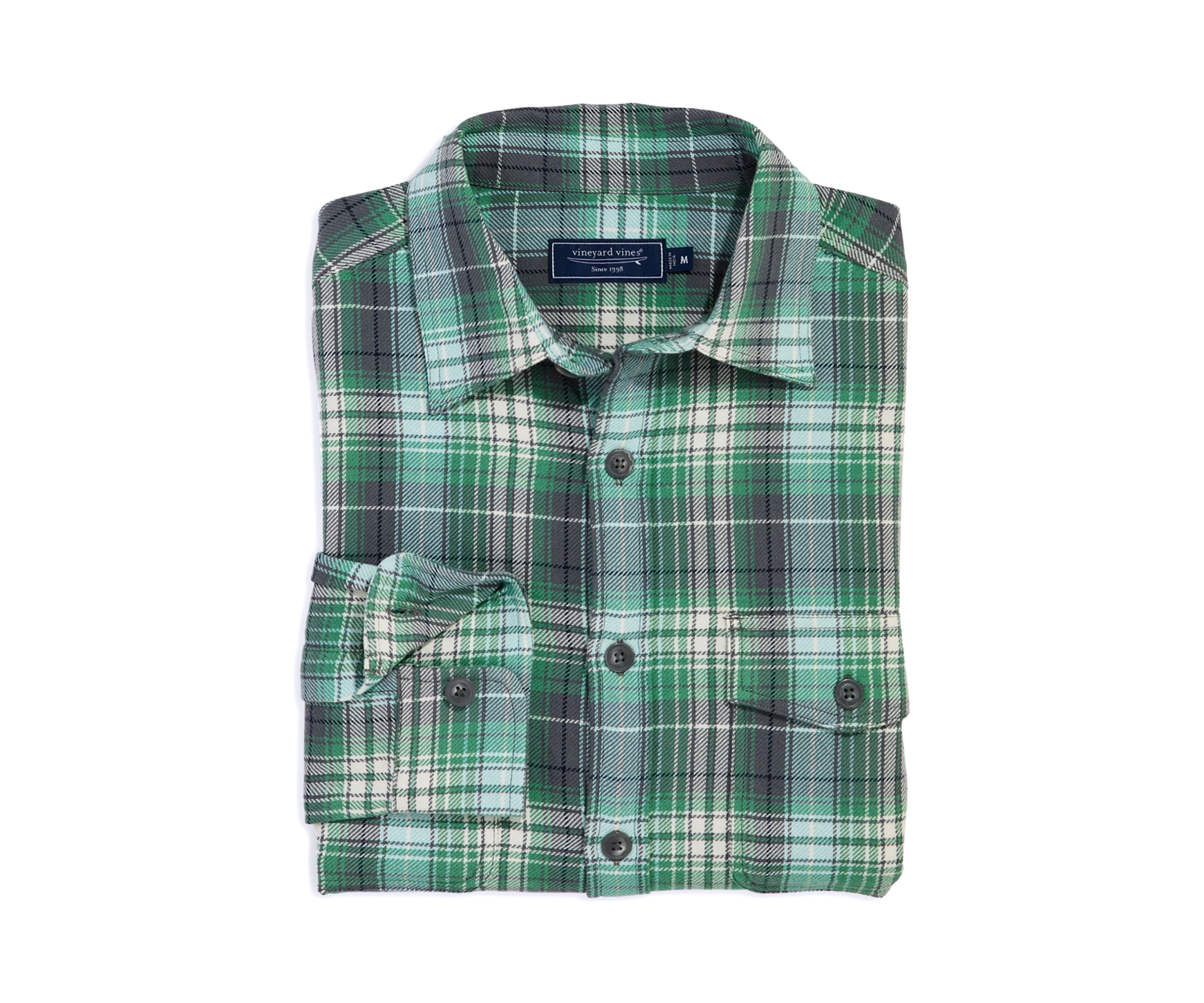 Mens Plaid Printed Midweight Twill Utility Shirt