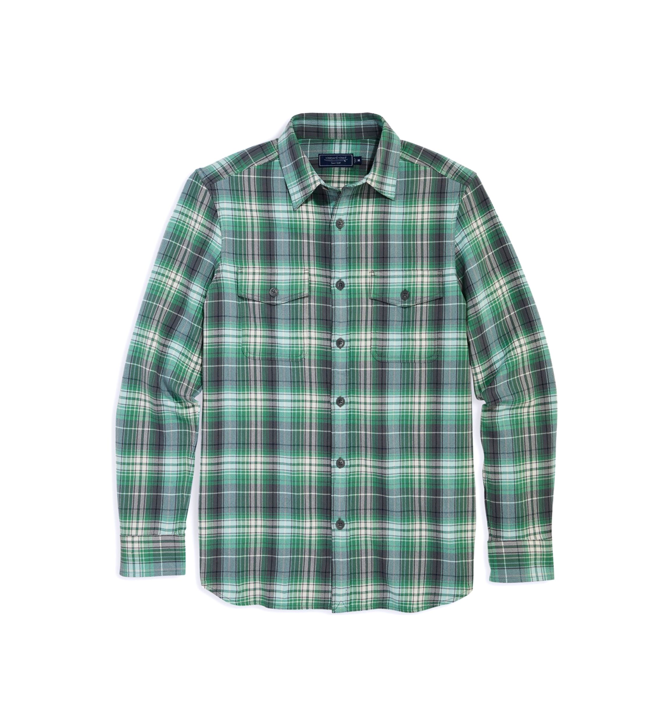 Mens Plaid Printed Midweight Twill Utility Shirt