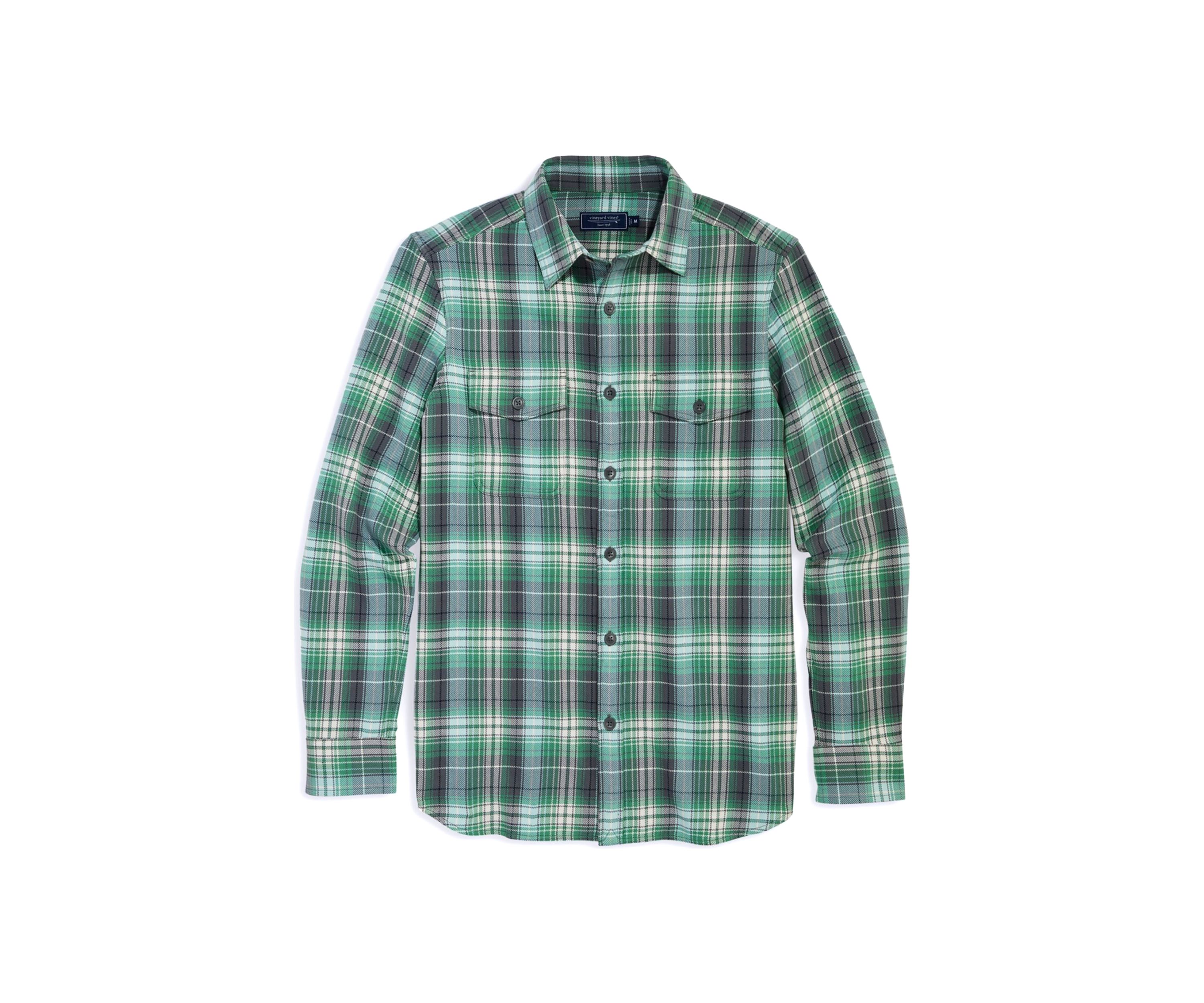 Mens Plaid Printed Midweight Twill Utility Shirt
