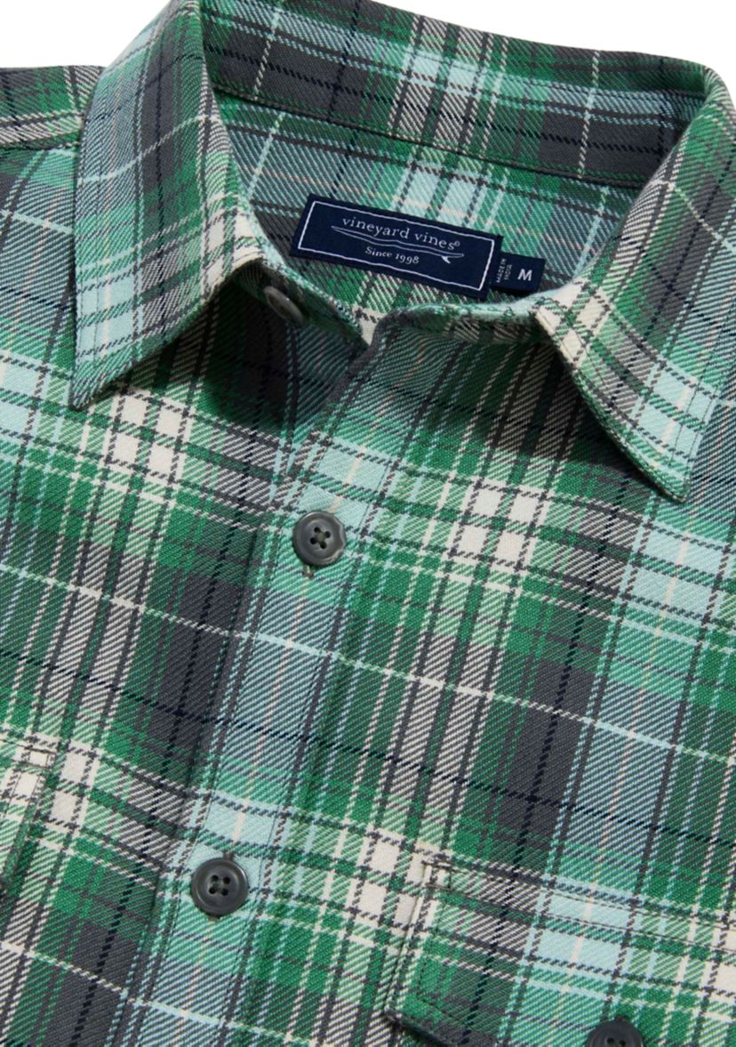 Mens Plaid Printed Midweight Twill Utility Shirt