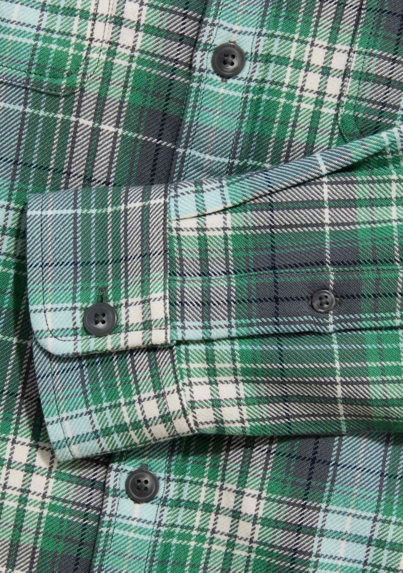 Mens Plaid Printed Midweight Twill Utility Shirt