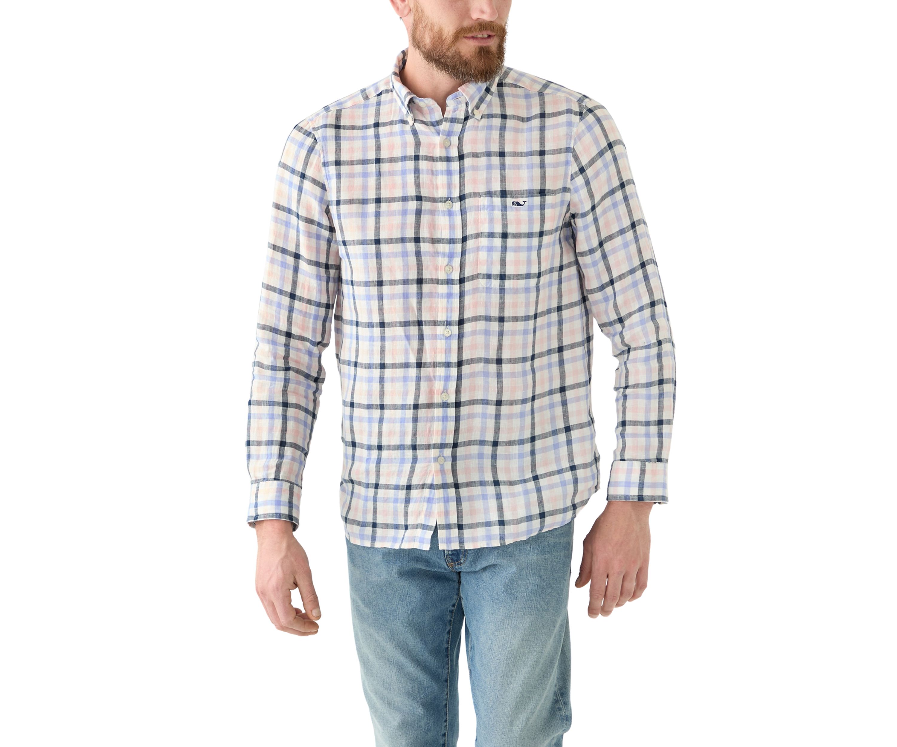 Mens Tattersall Stretch Poplin Shirt