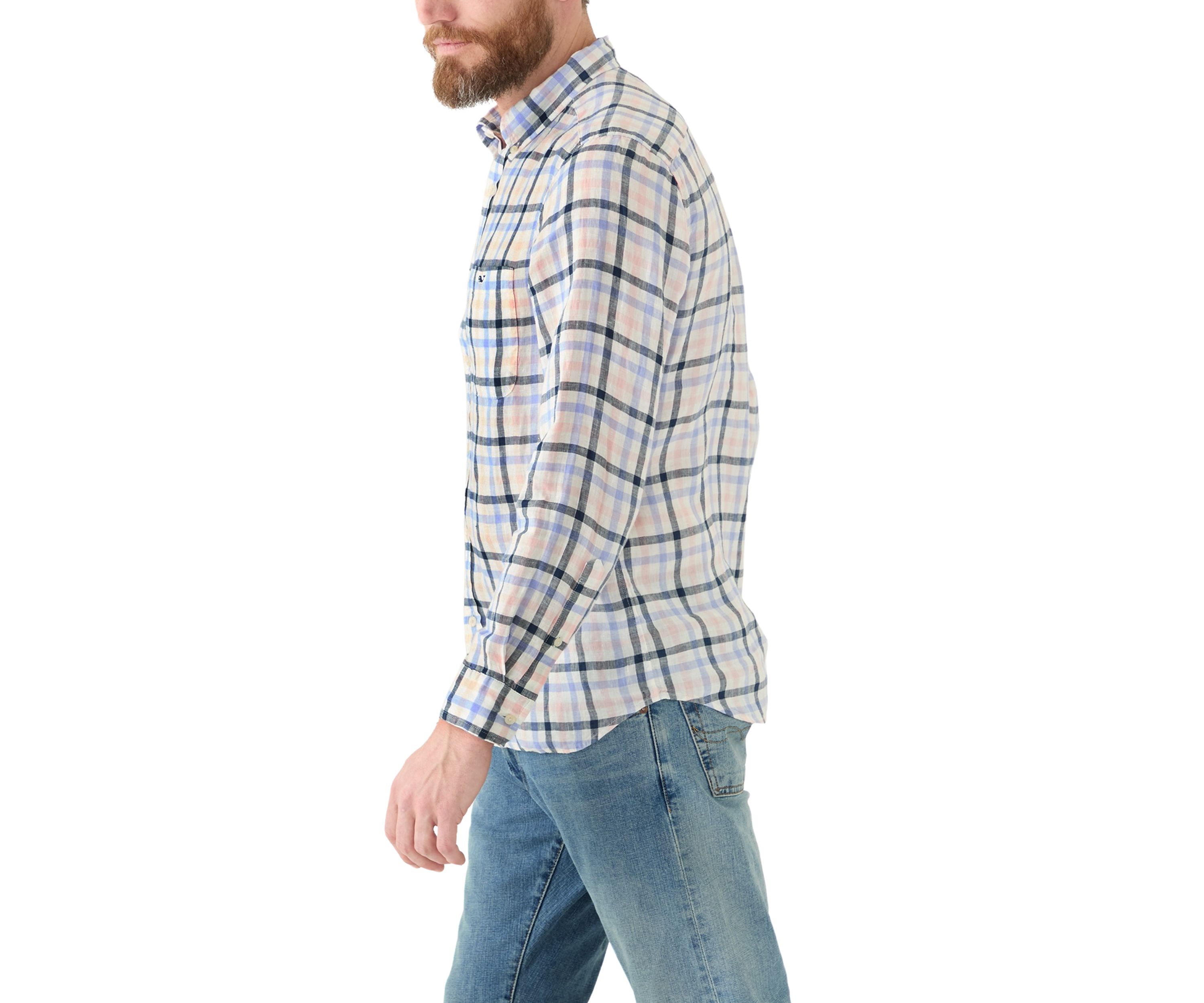Mens Tattersall Stretch Poplin Shirt
