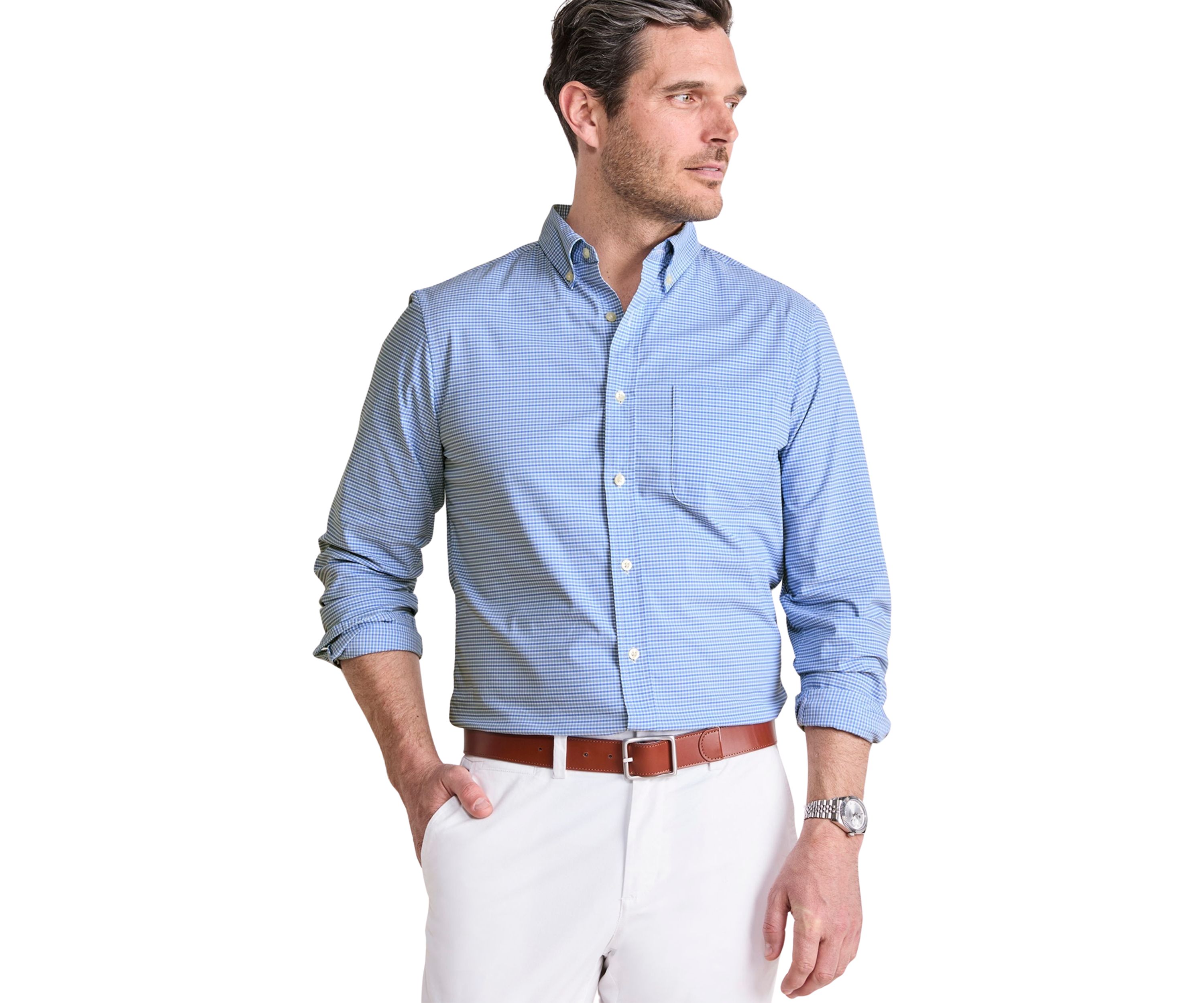 Mens Tradewind Check Performance Cotton Shirt